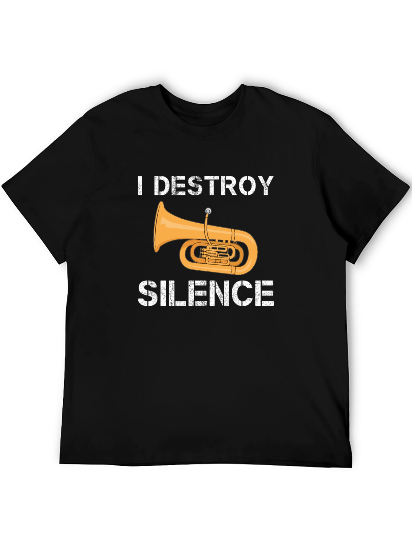 Black I Destroy Silence Tuba Graphic Tee view 5