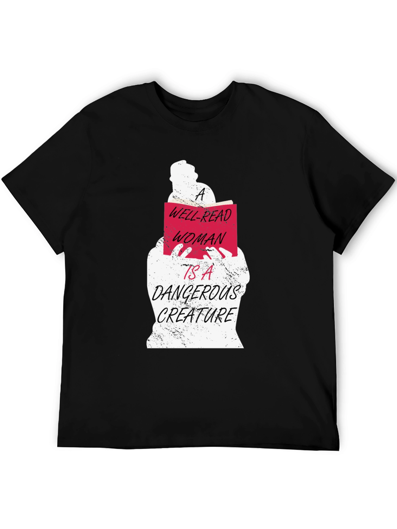 Black Well-Read Woman Graphic Tee - Book Lover's T-Shirt view 5