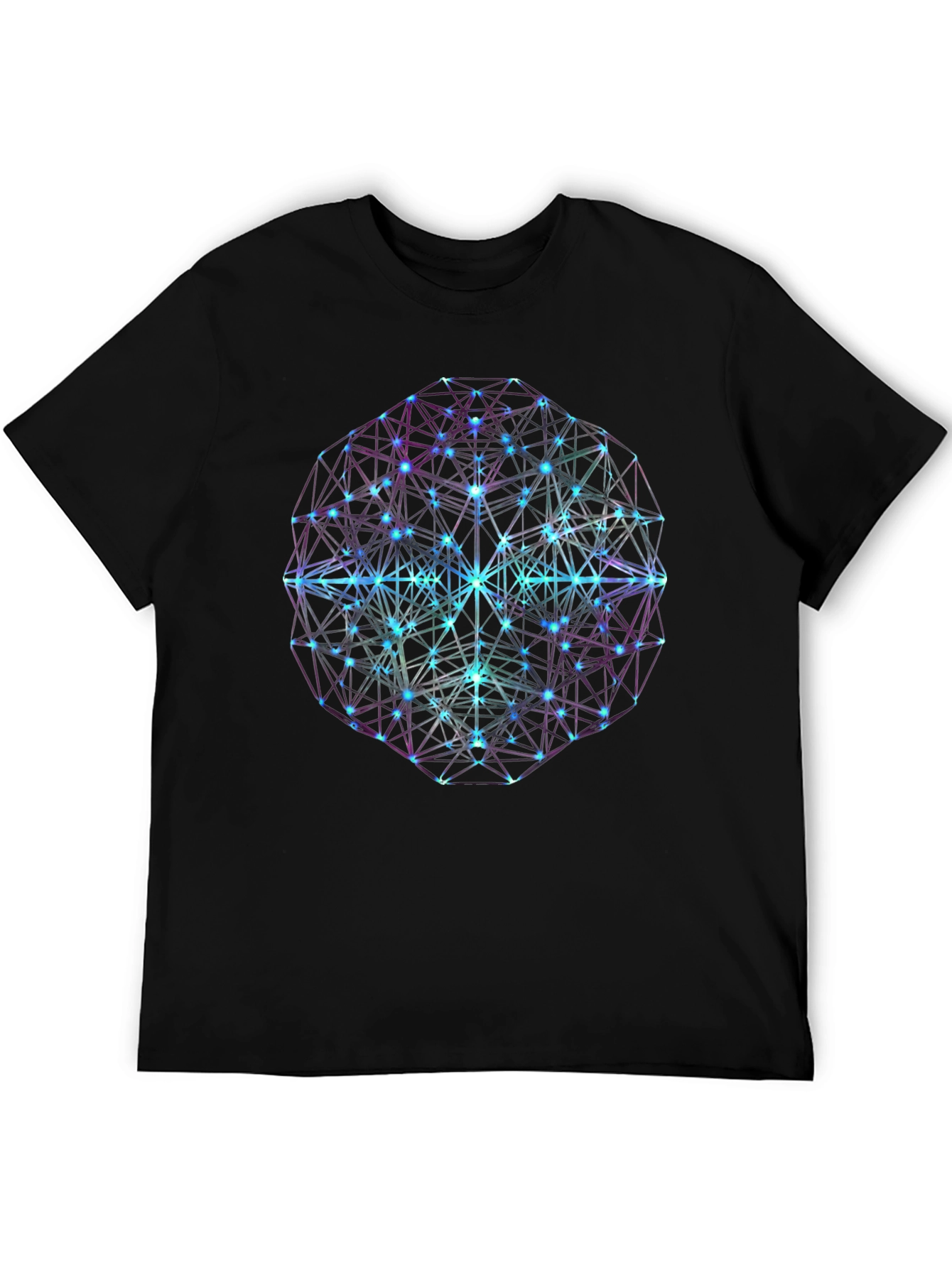 Black Geometric Galaxy T-Shirt - Abstract Design view 5