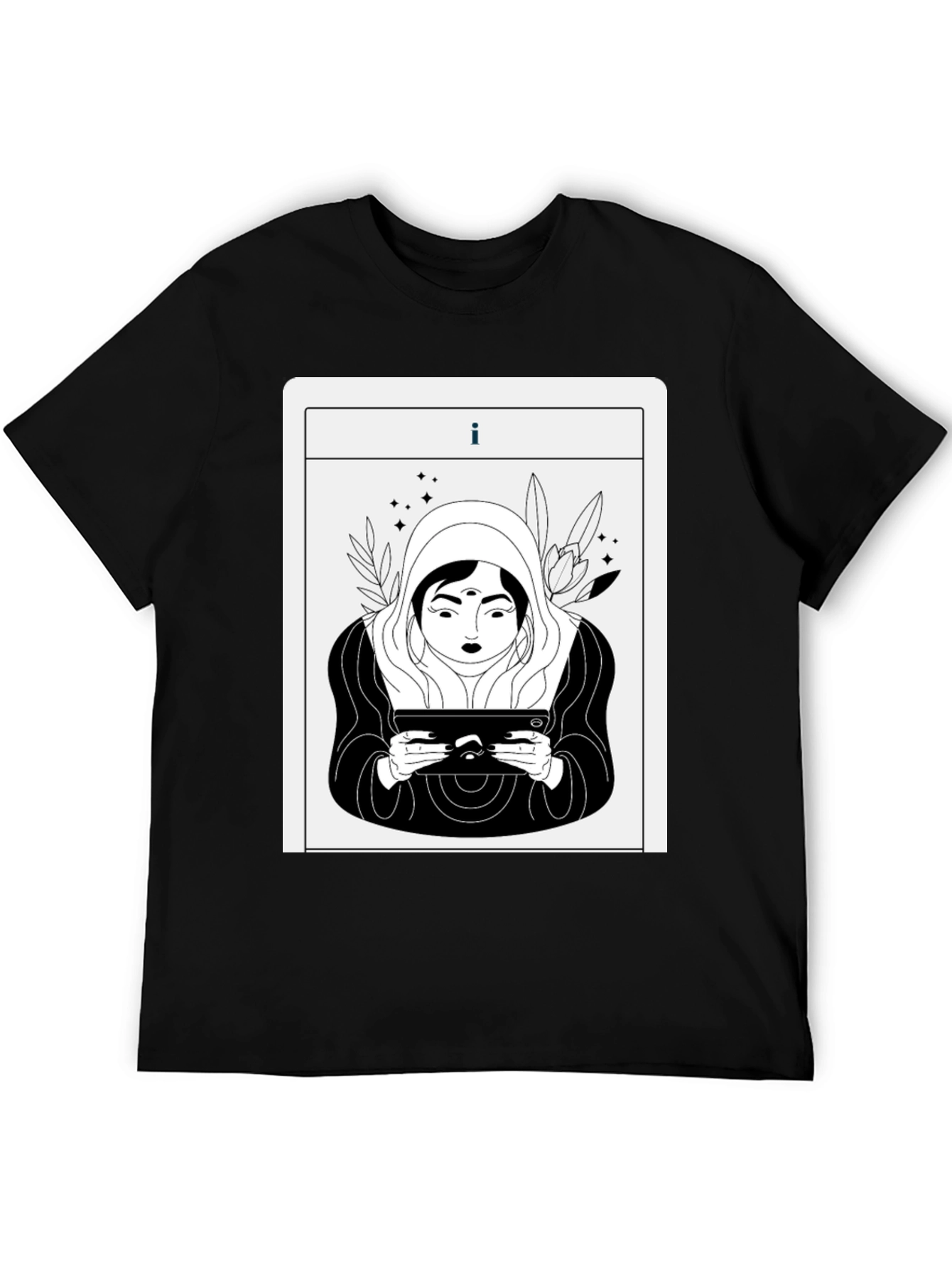 Black Mystic Tablet Tarot Graphic Tee - Black view 5