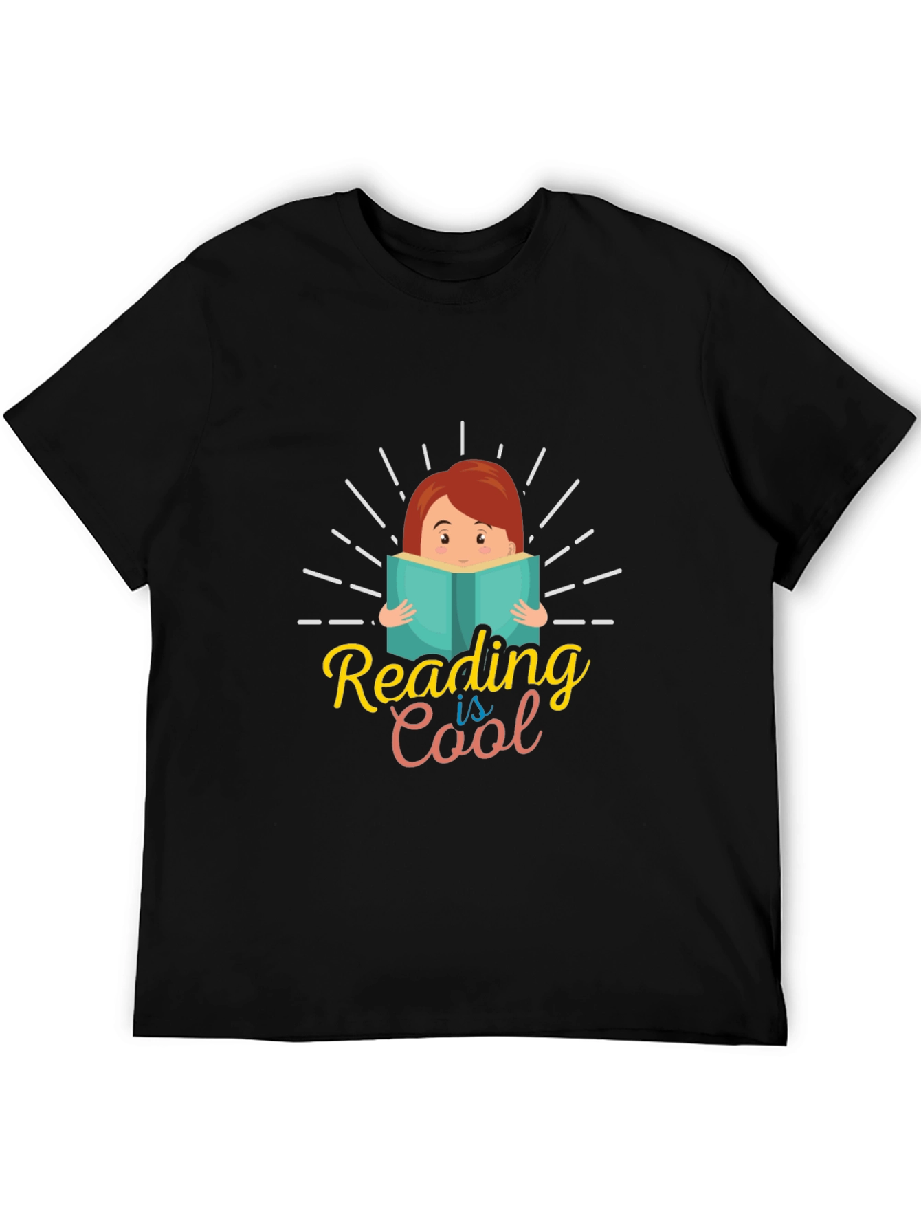 Black Reading is Cool T-Shirt: Unisex Graphic Tee view 5