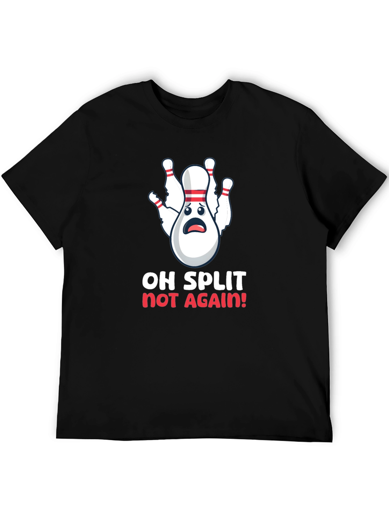 Black Funny Bowling Split T-Shirt view 5