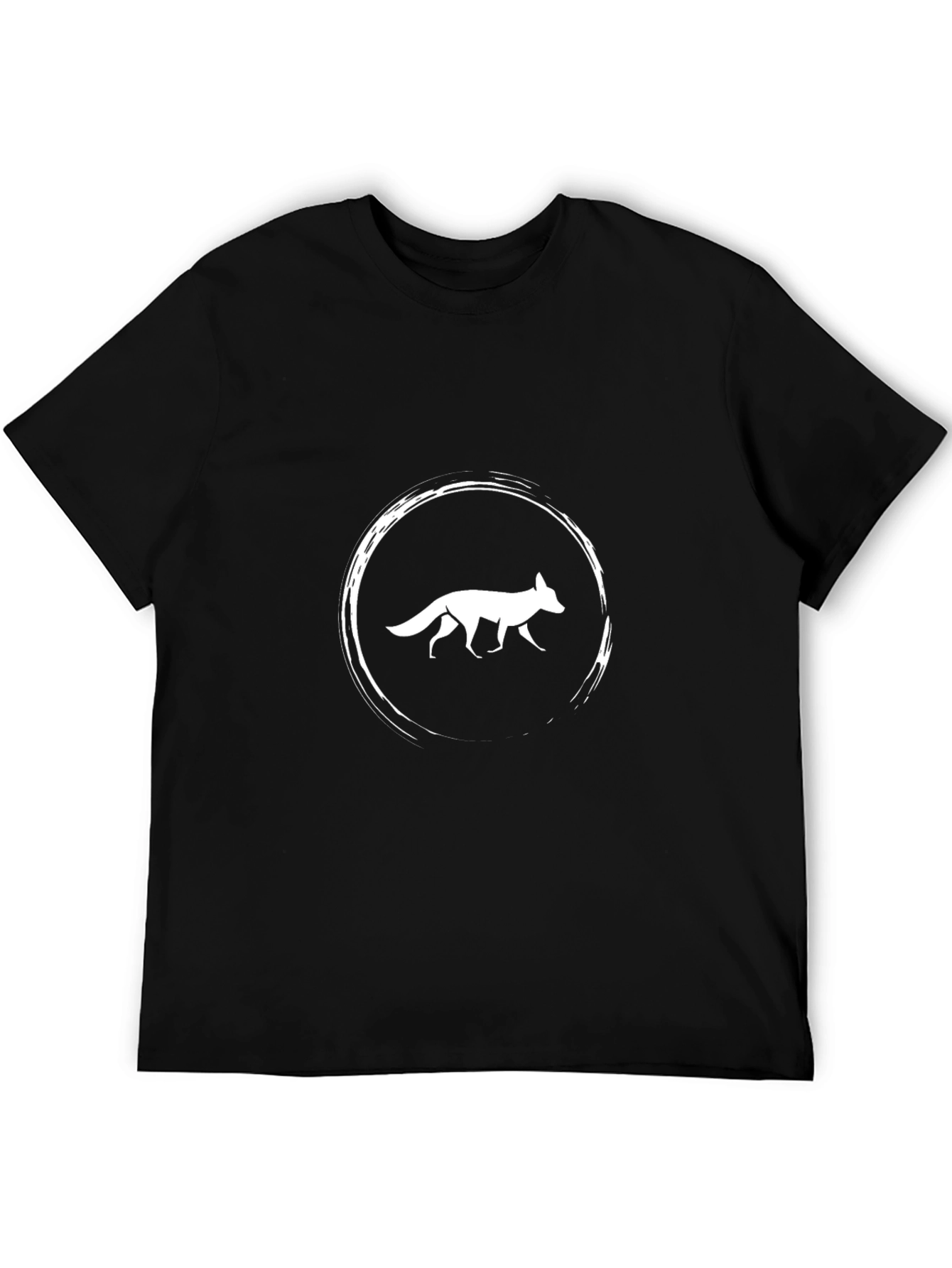 Black Fox Circle Graphic Tee - Modern Style view 5