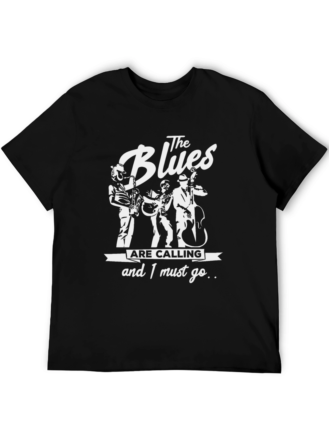 Black The Blues Are Calling Black T-Shirt view 5