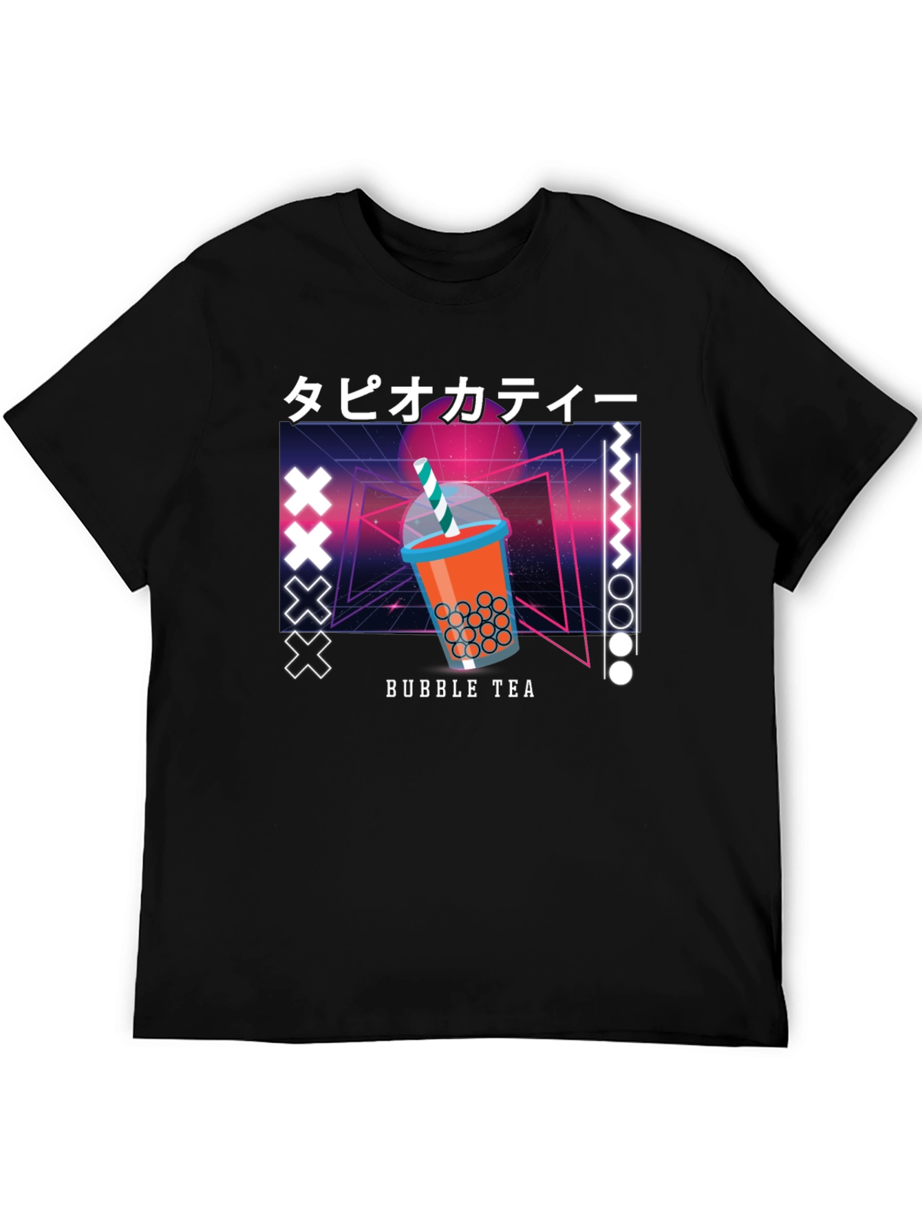 Black Bubble Tea Graphic Tee - Retro Design view 5