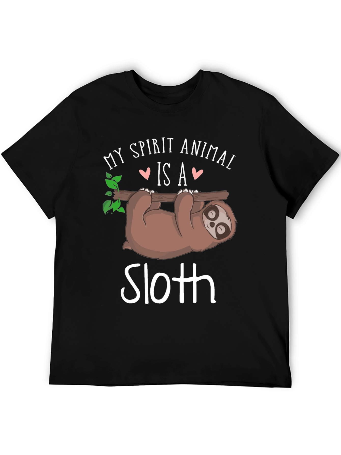 Black My Spirit Animal is a Sloth T-Shirt view 5