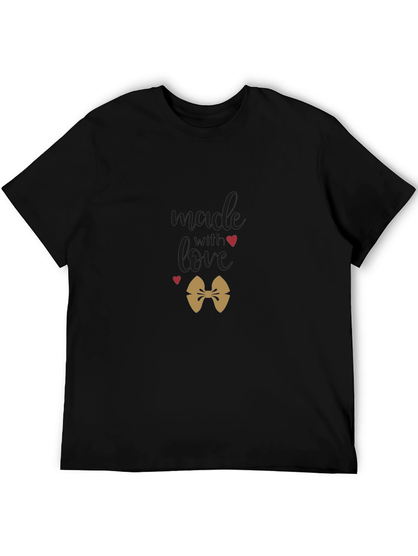 Black Made with Love T-Shirt - Unique Design view 5