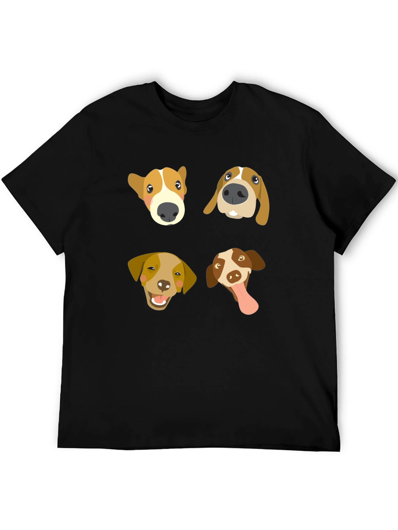 Black Dog Faces Black T-Shirt view 5