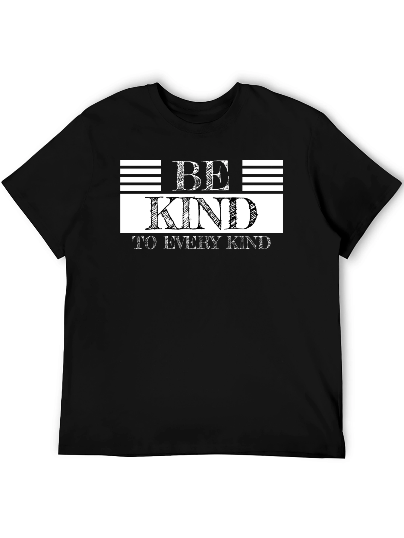 Black Be Kind Graphic Tee - Black Casual T-Shirt view 5