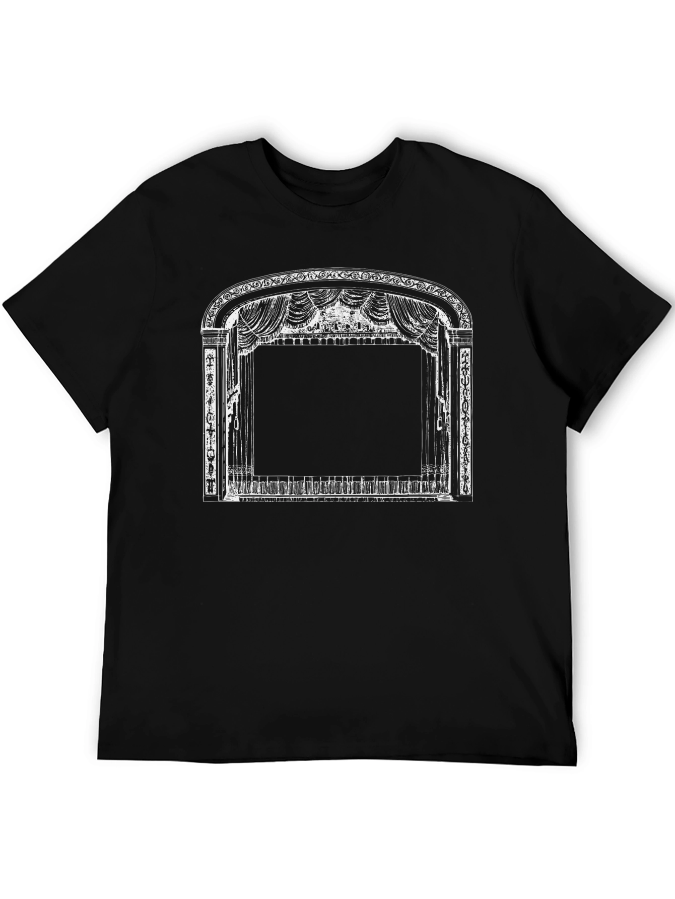 Black Vintage Theater Stage Graphic T-Shirt view 5