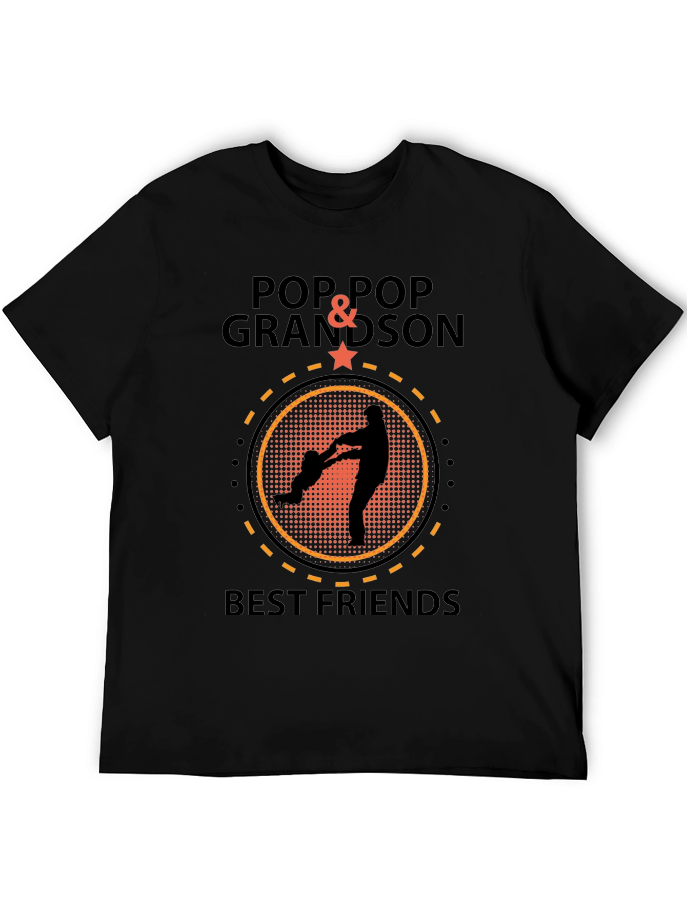 Black Pop Pop & Grandson Best Friends Black T-Shirt view 5