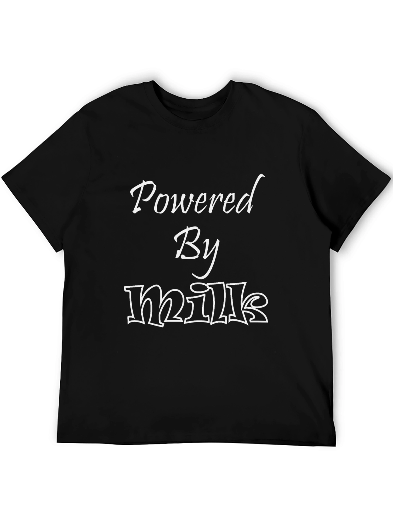 Black Powered By Milk T-Shirt - Funny Tee view 5