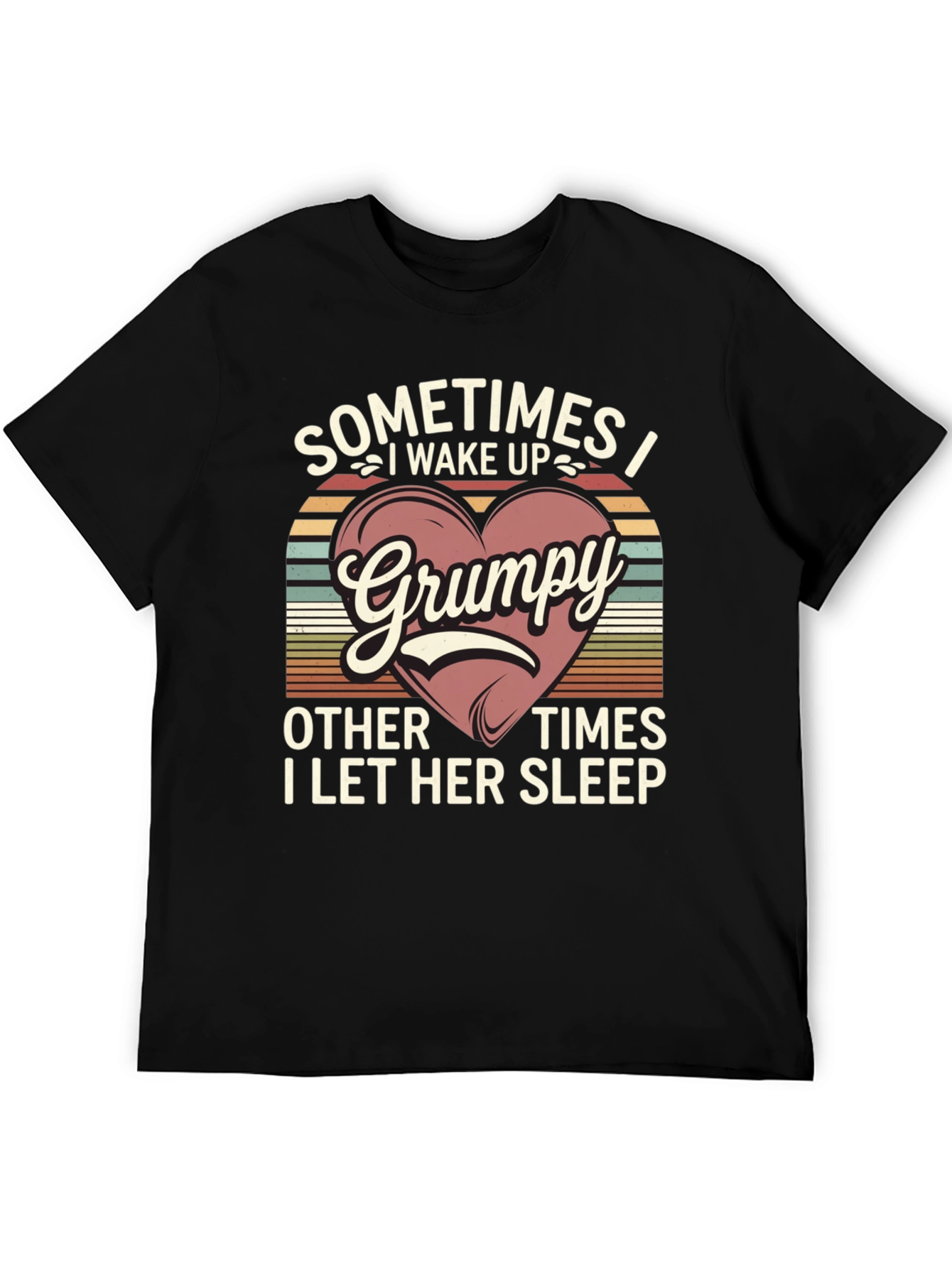 Black Grumpy I Wake Up T-Shirt view 5