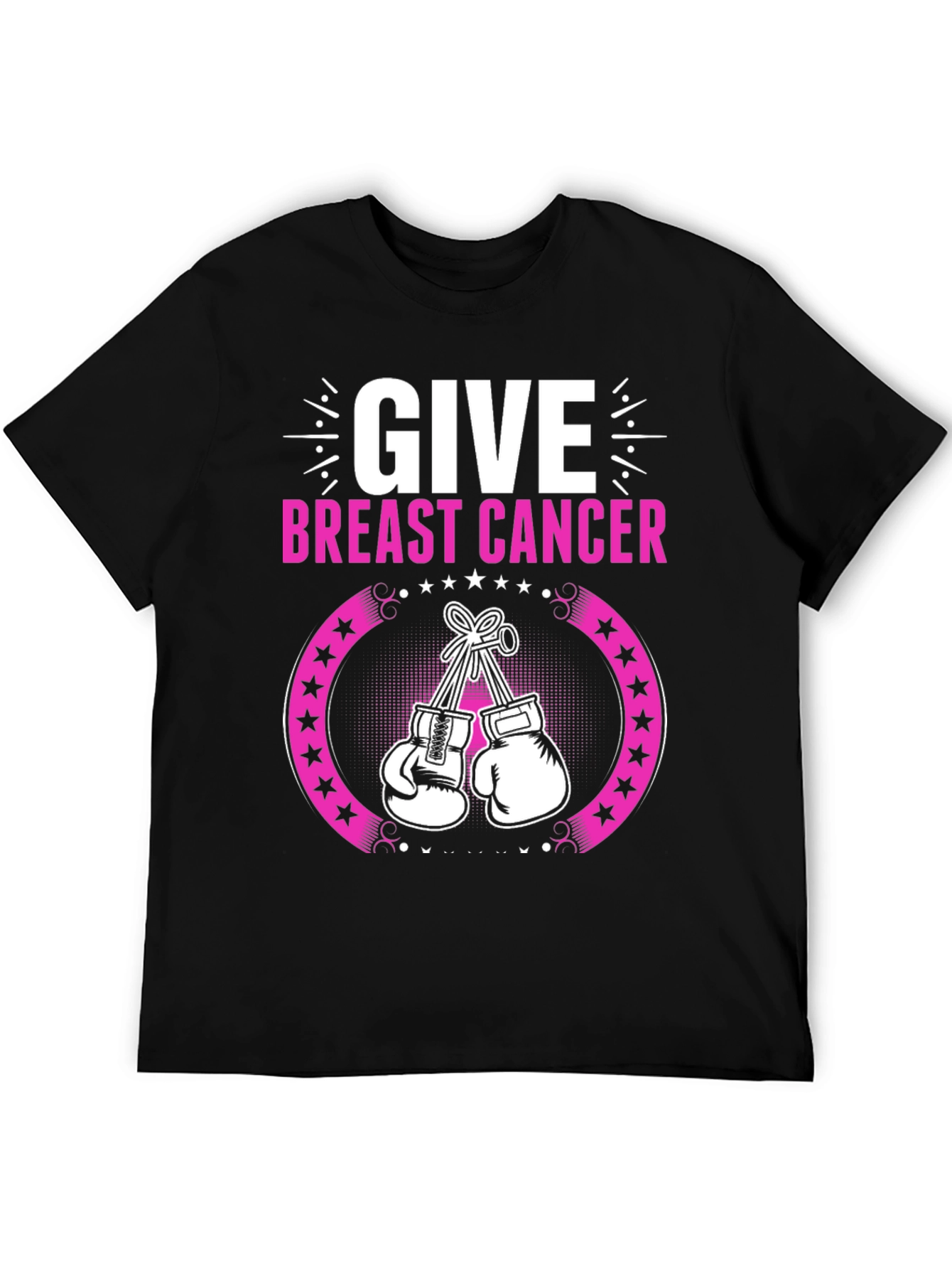 Black Breast Cancer Awareness Boxing Gloves T-Shirt view 5
