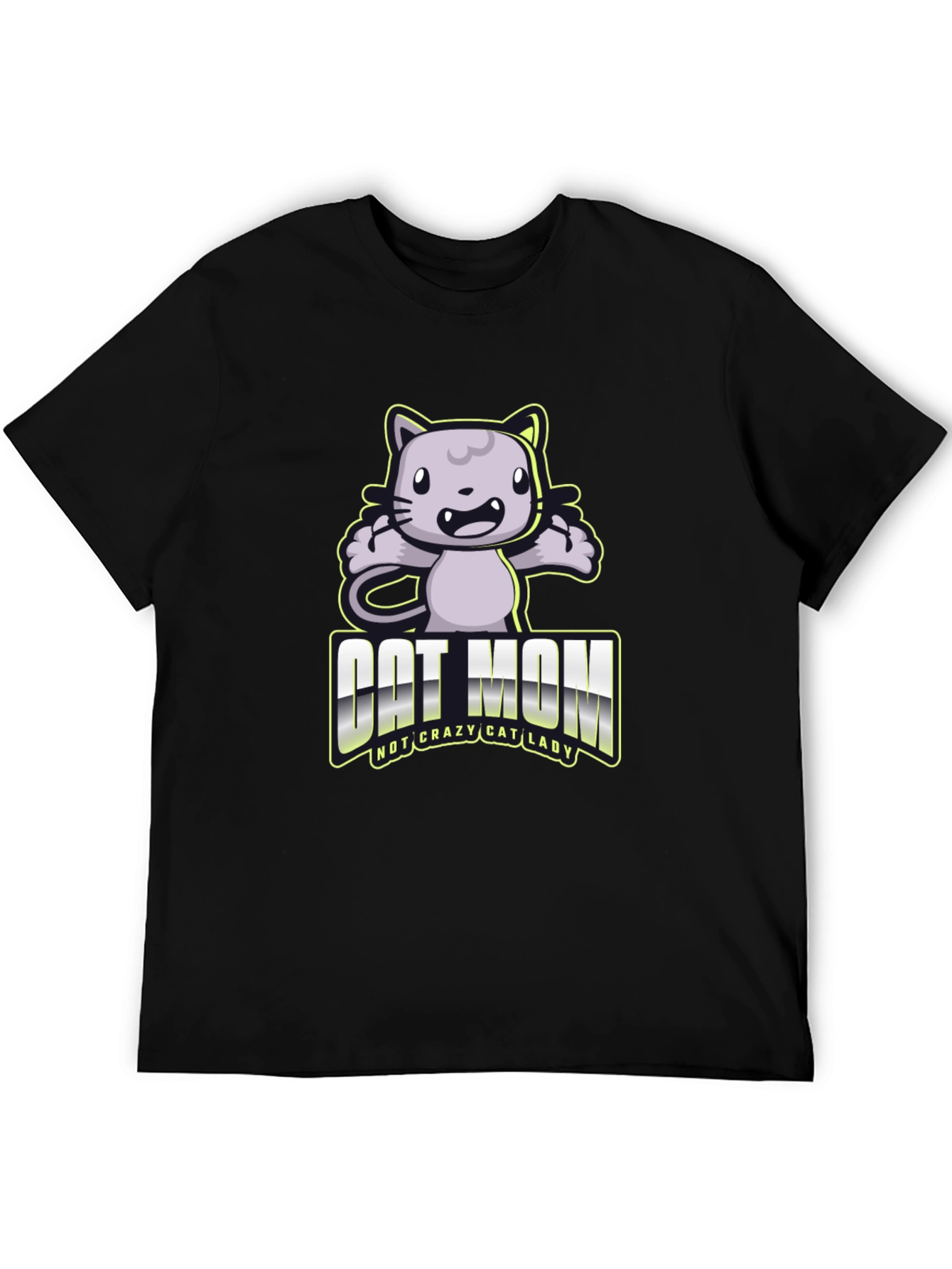 Black Cat Mom T-Shirt - Not Crazy Cat Lady view 5