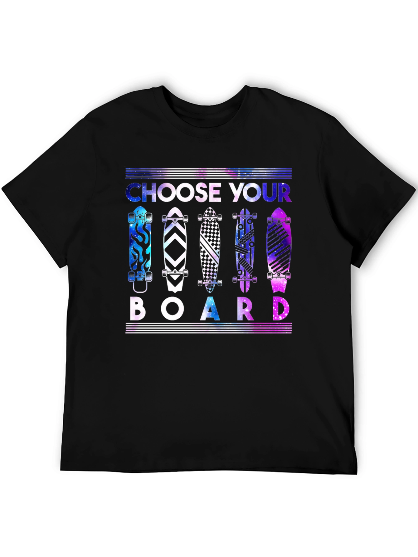 Black Choose Your Board T-Shirt - Skateboard Design view 5