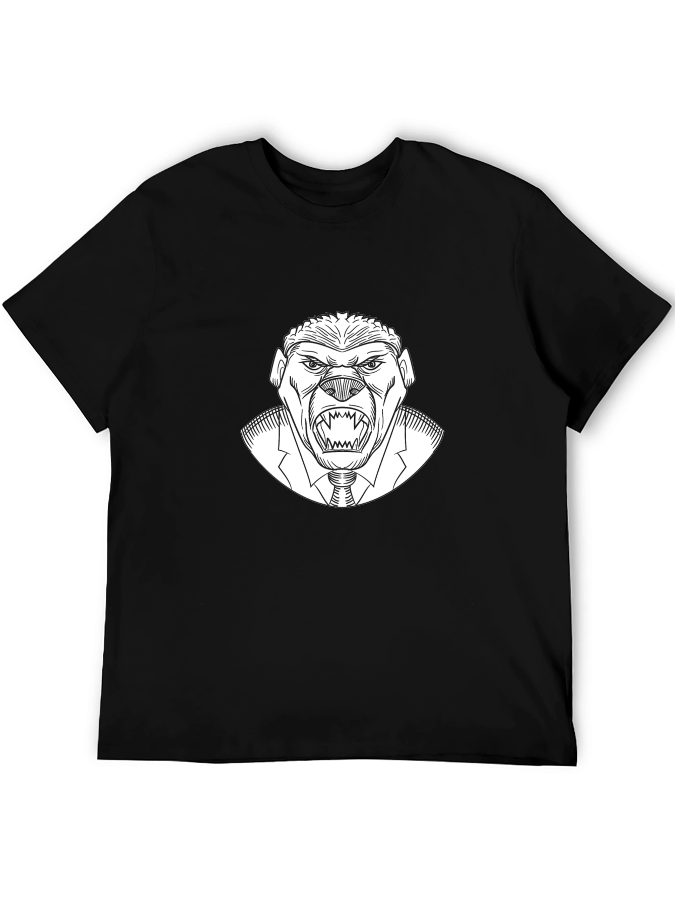 Black Men's Black Graphic Tee - Honey Badger Boss view 5
