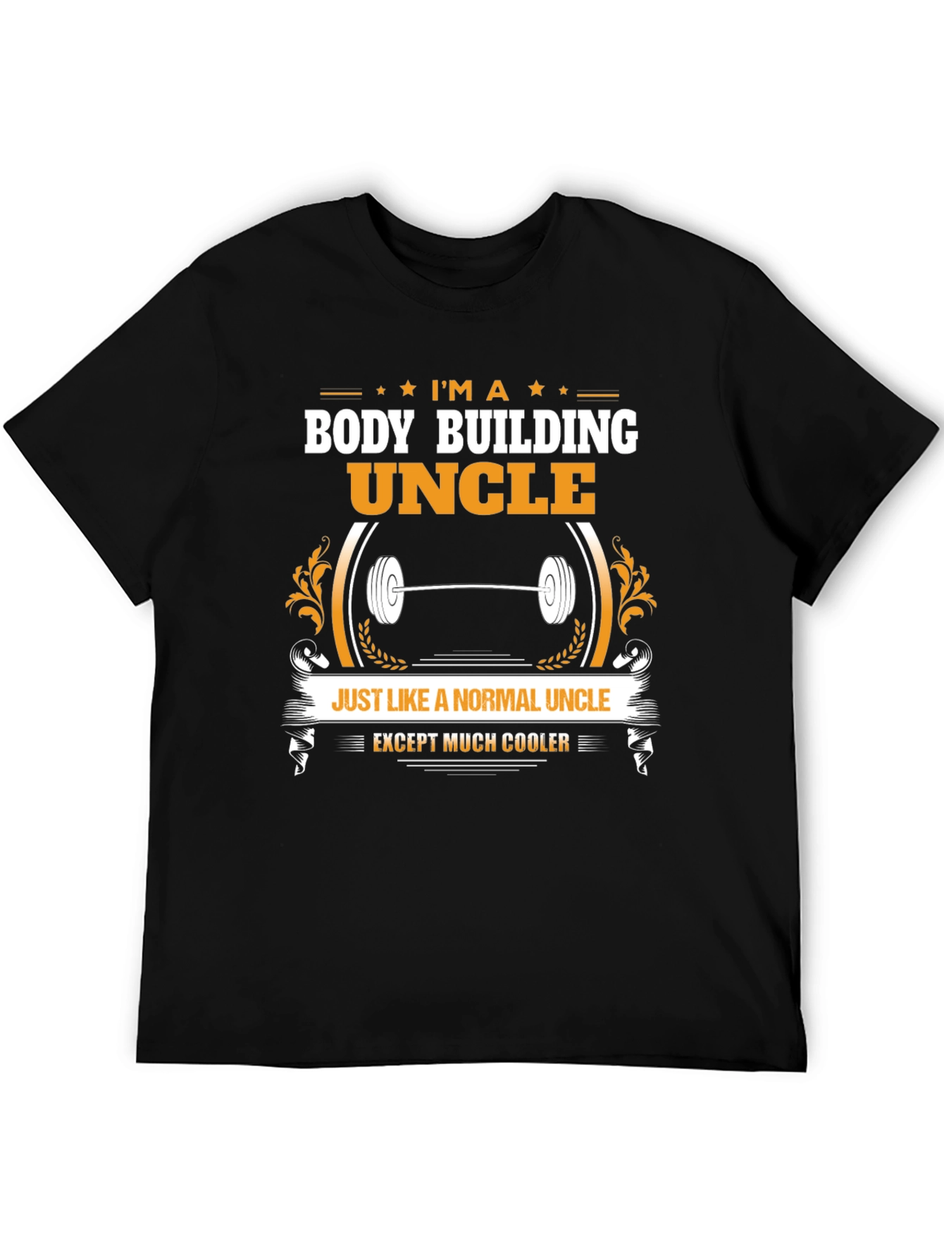 Black Body Building Uncle T-Shirt - Cooler Than Normal! view 5