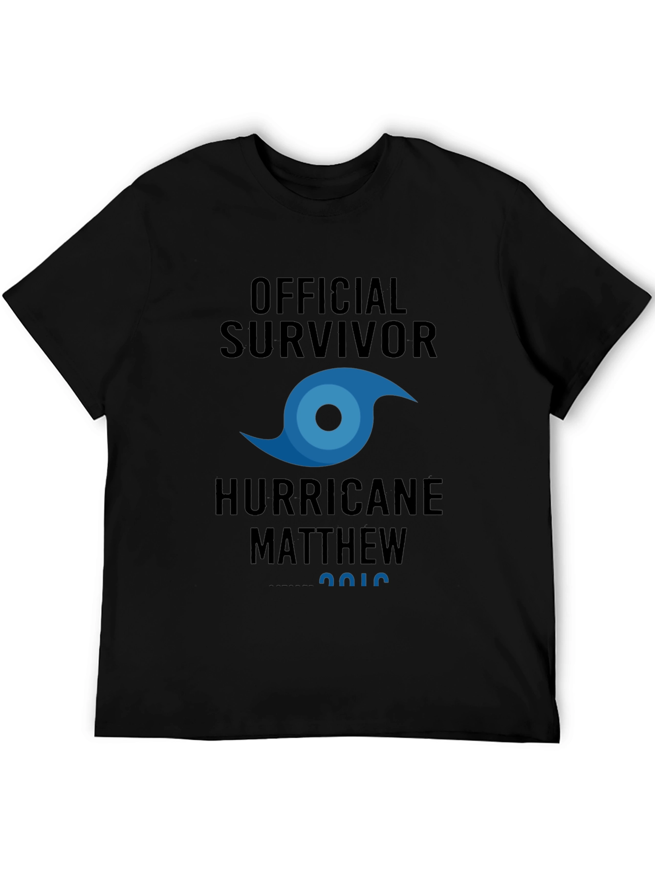 Black Official Survivor Hurricane Matthew T-Shirt view 5
