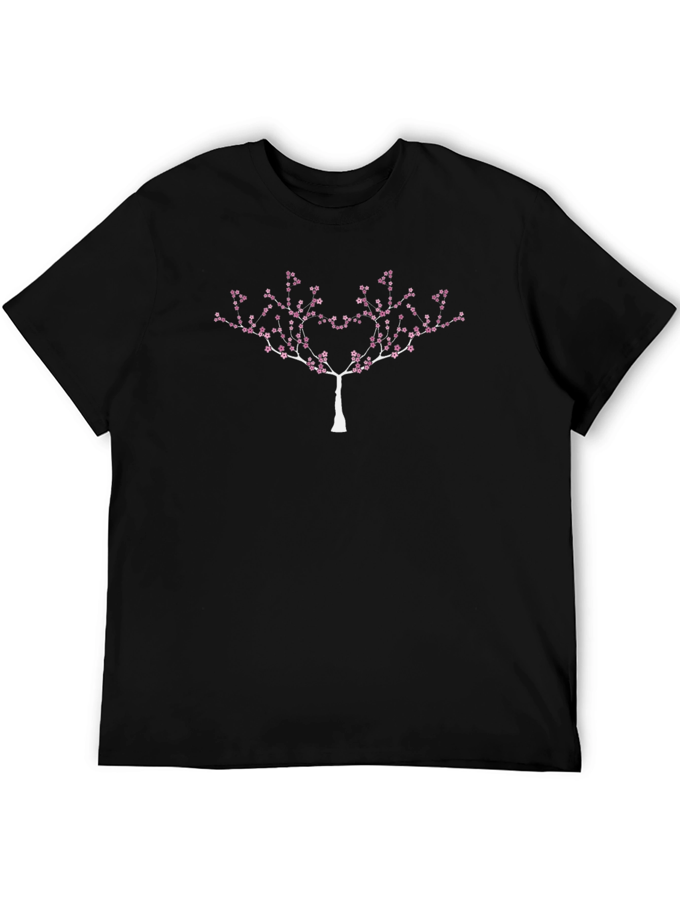 Black Cherry Blossom Tree Graphic Tee - Black Cotton Blend view 5