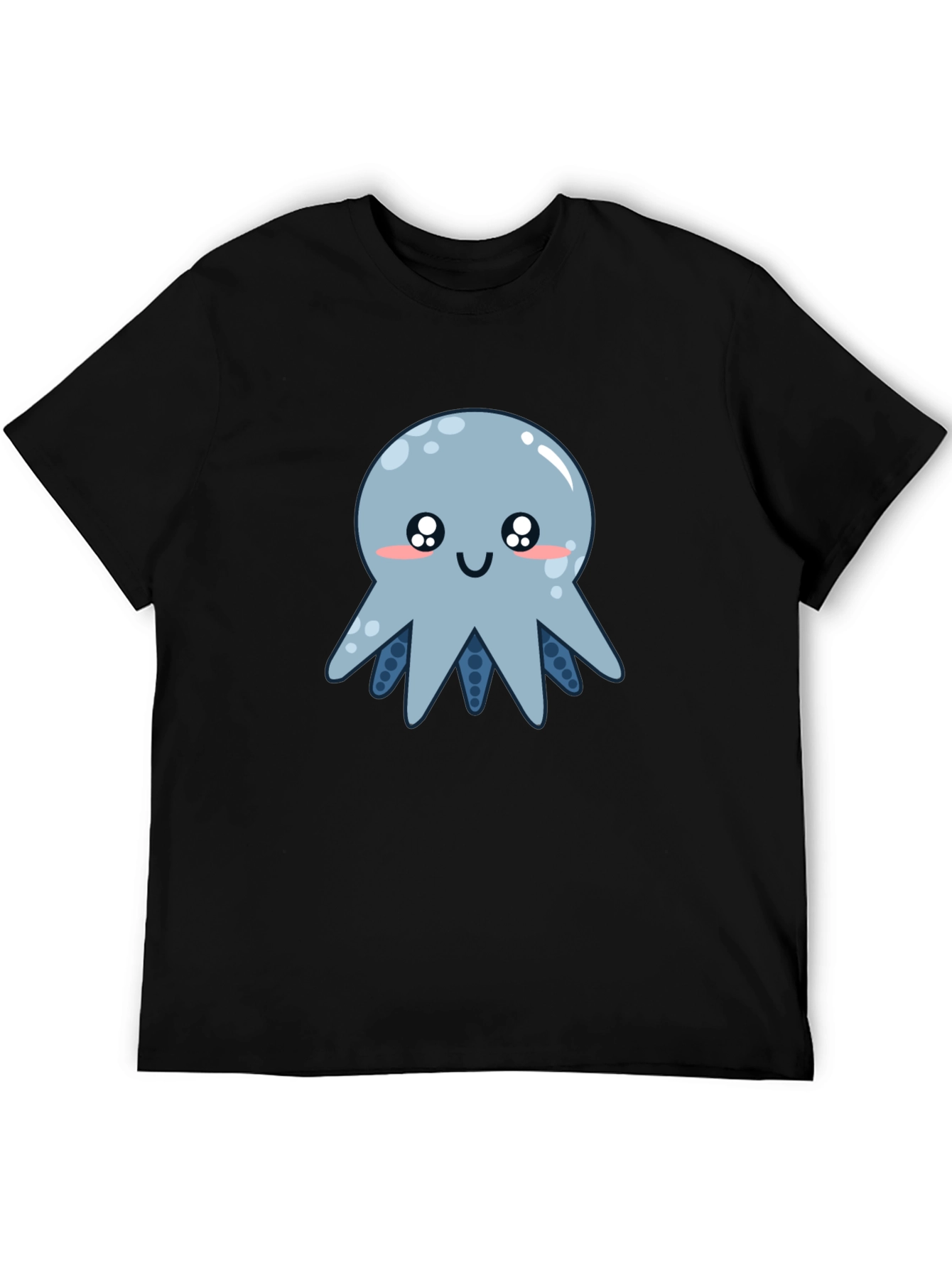 Black Cute Octopus Graphic T-Shirt - Black view 5