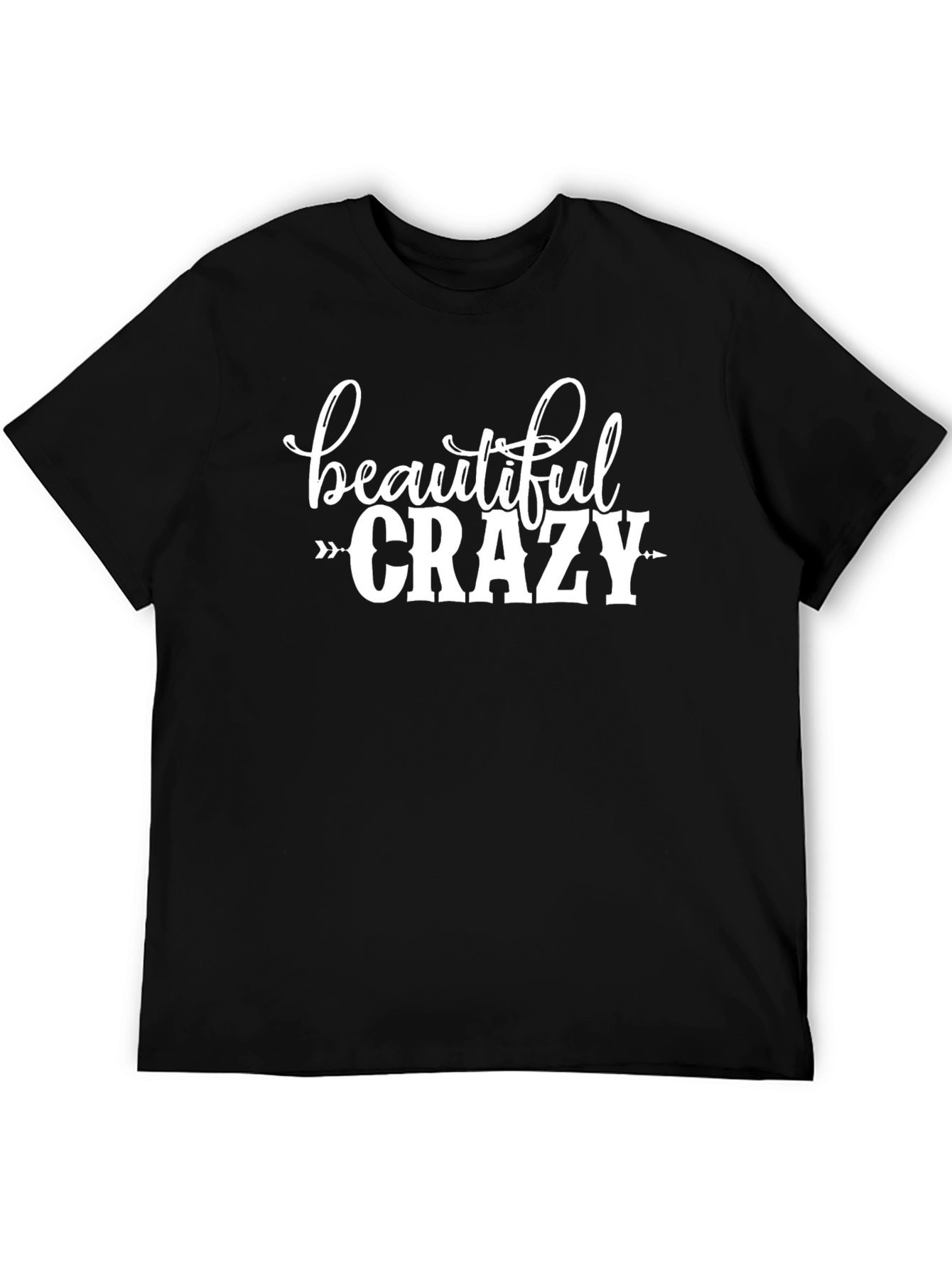 Black Beautiful Crazy Graphic Tee - Black T-Shirt view 5