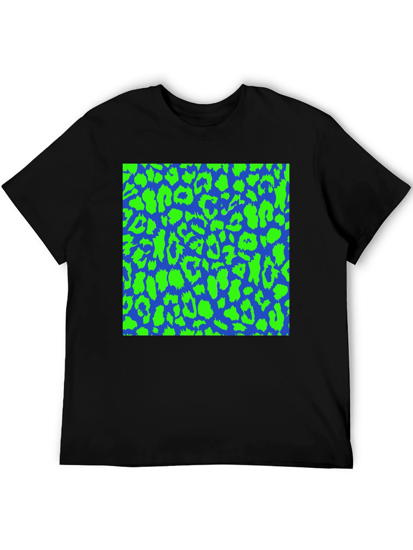 Black Blue & Green Leopard Print Tee - Bold Style view 5
