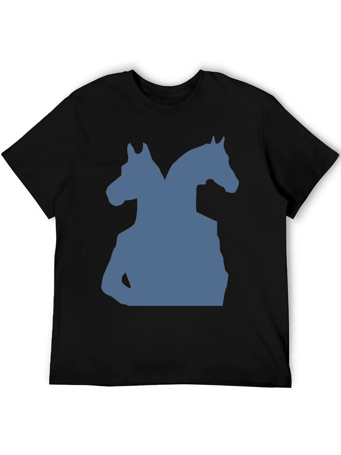 Black Two-Headed Horse Graphic Tee - Black view 5