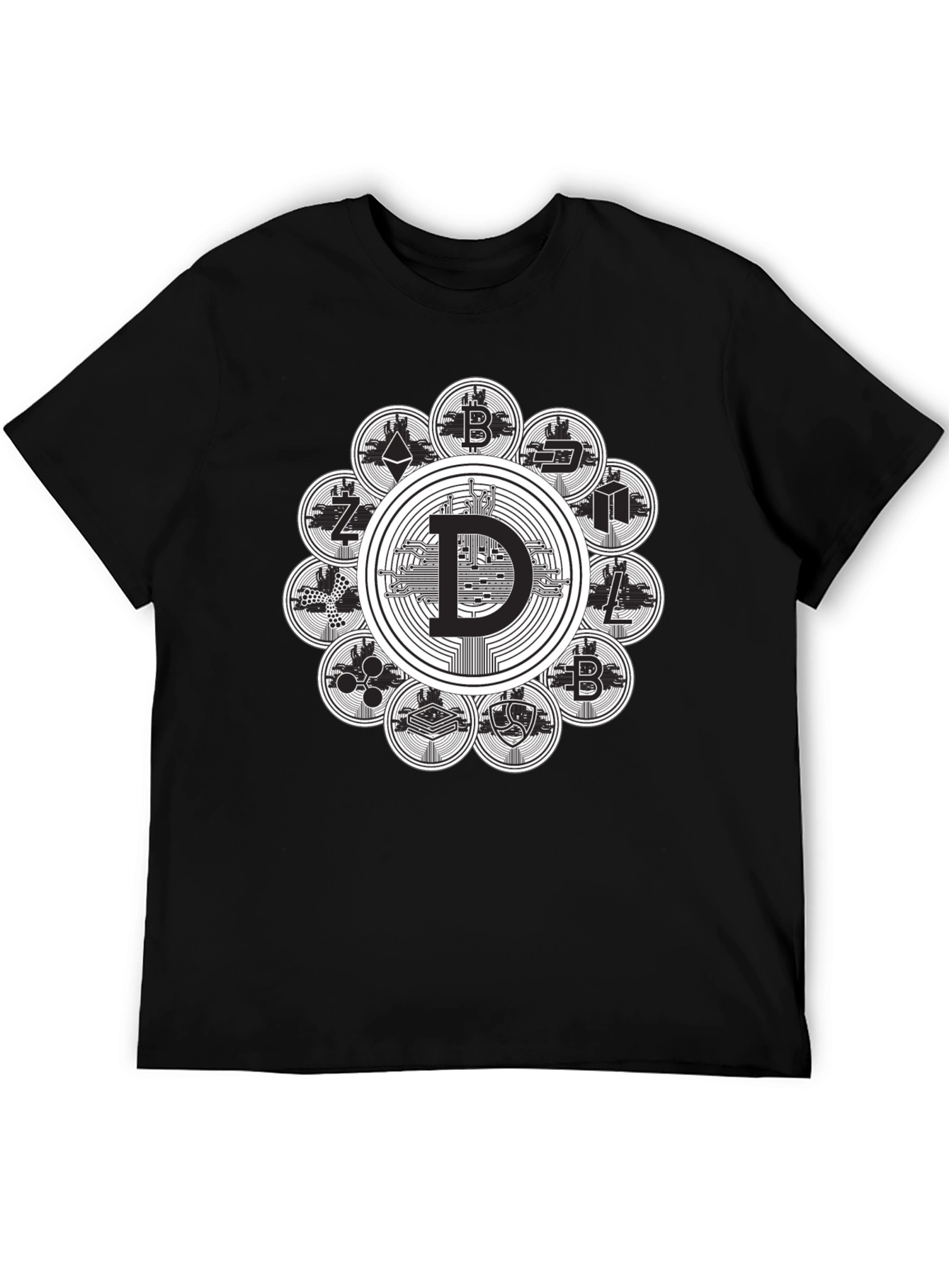 Black Crypto Coin Black T-Shirt view 5