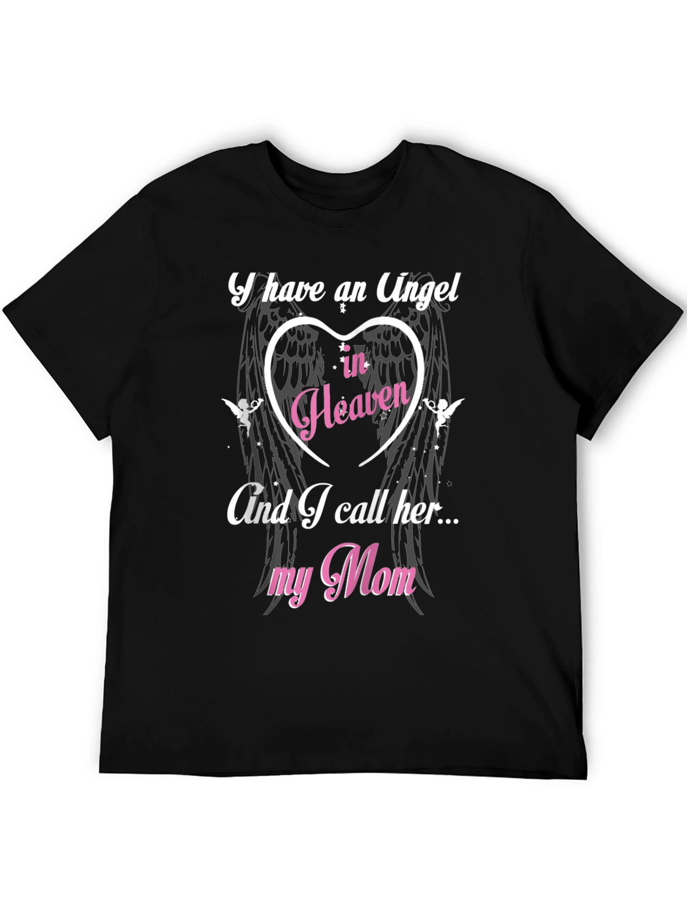 Black Angel in Heaven Mom T-Shirt - Memorial view 5