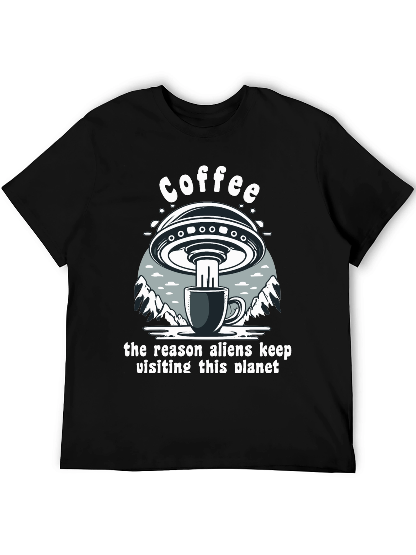 Black Coffee Alien Abduction T-Shirt view 5