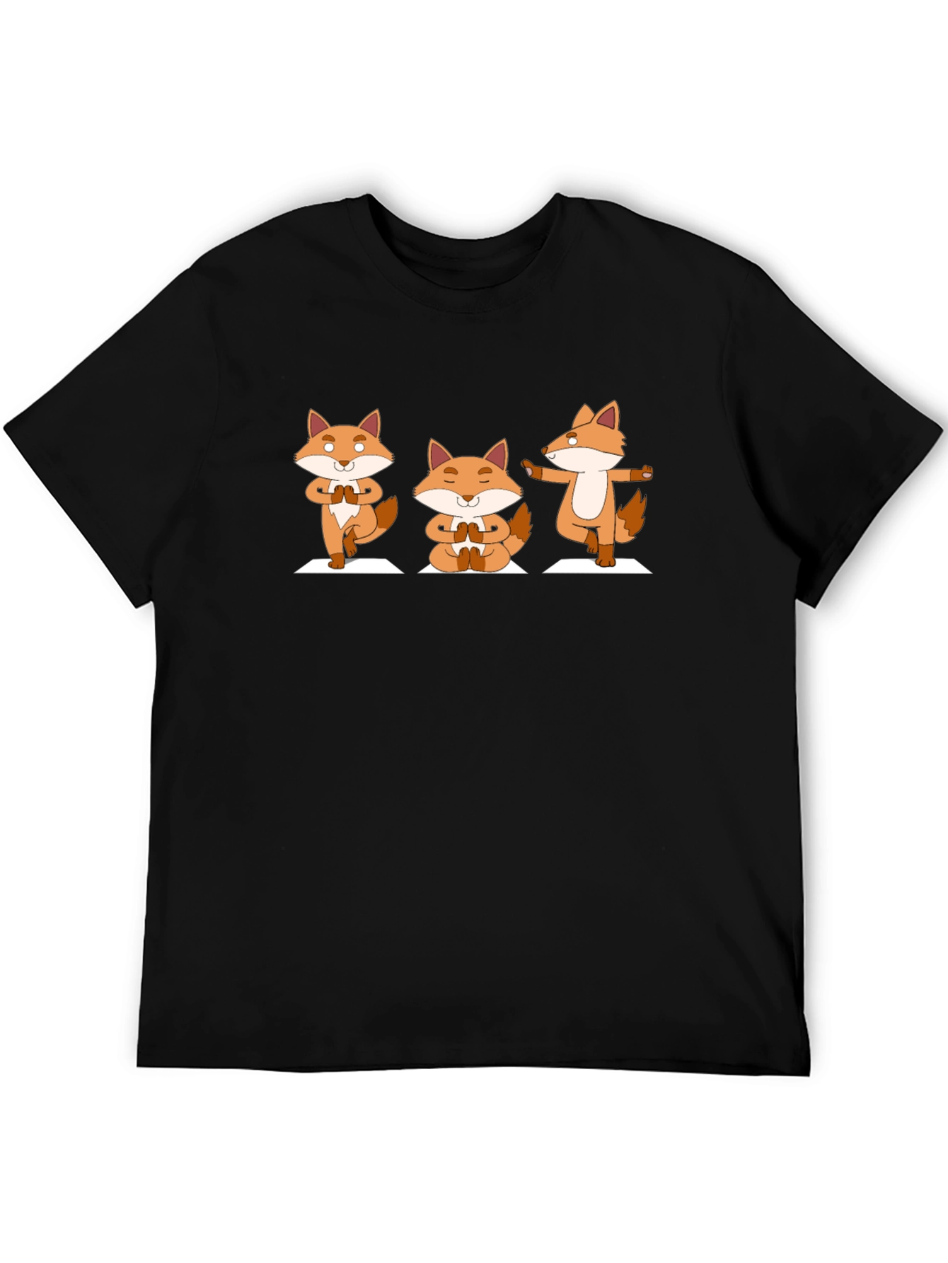 Black Fox Yoga Pose Graphic Tee - Cute & Comfy view 5