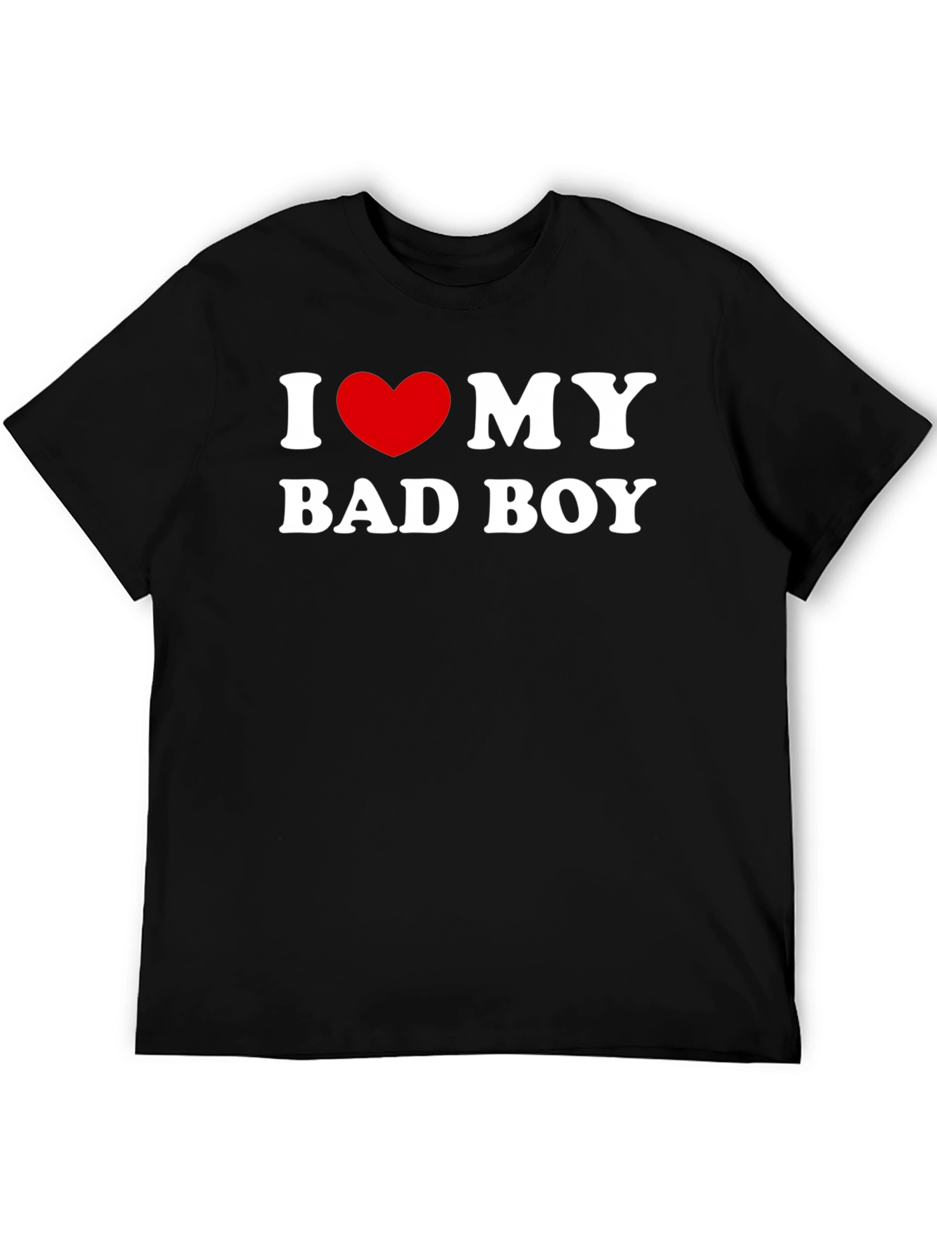 Black I Love My Bad Boy T-Shirt - Black Graphic Tee view 5