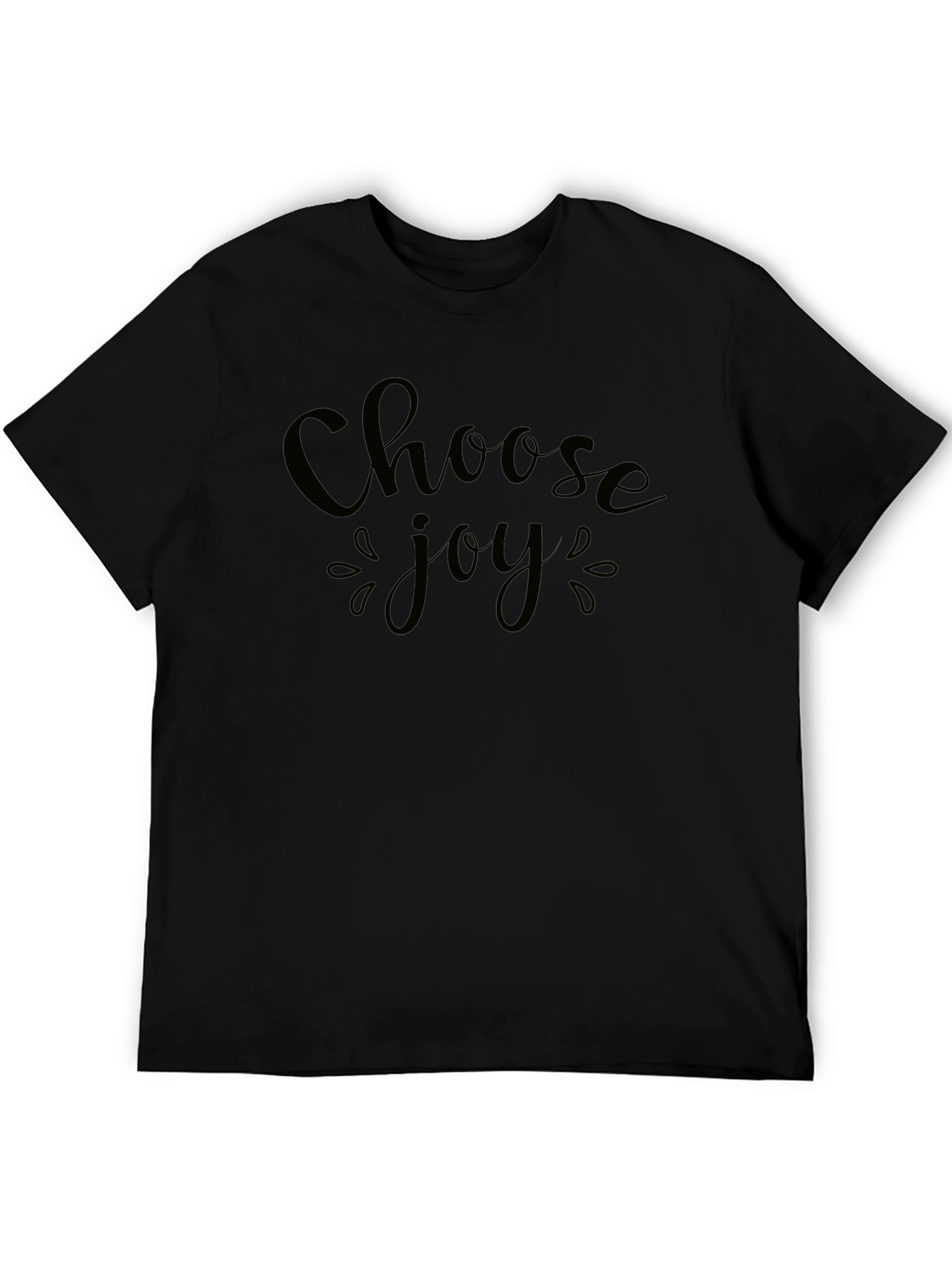 Black Choose Joy Graphic Tee - Black Cotton Blend view 5