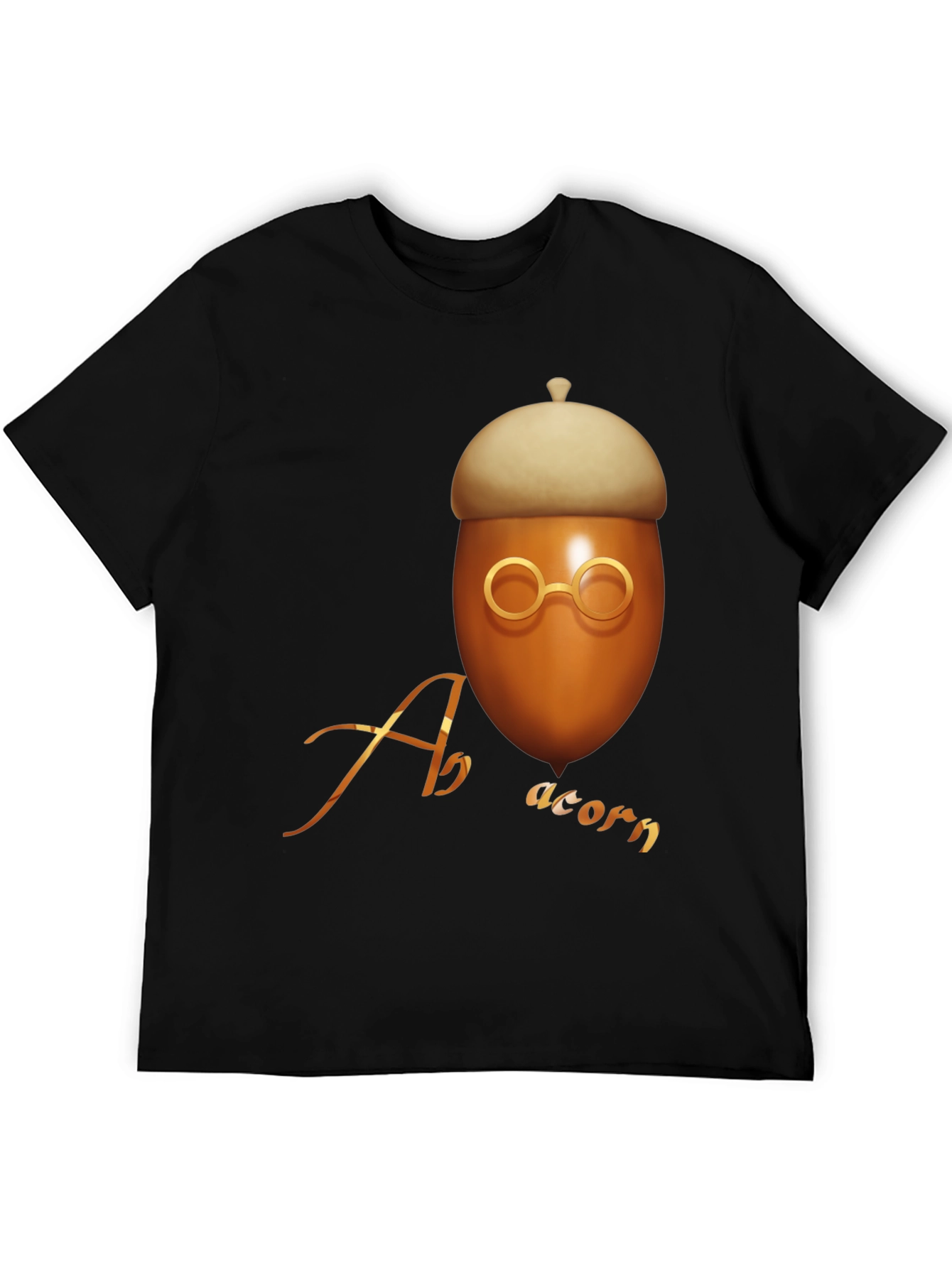 Black Acorn Graphic T-Shirt - Unique Design view 5