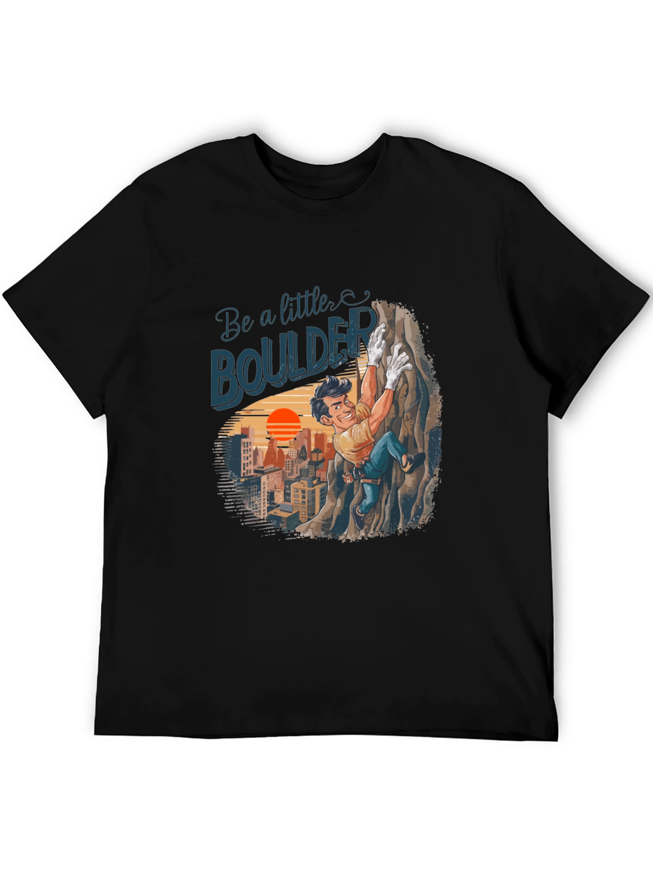 Black Be a Little Boulder Climbing T-Shirt view 5