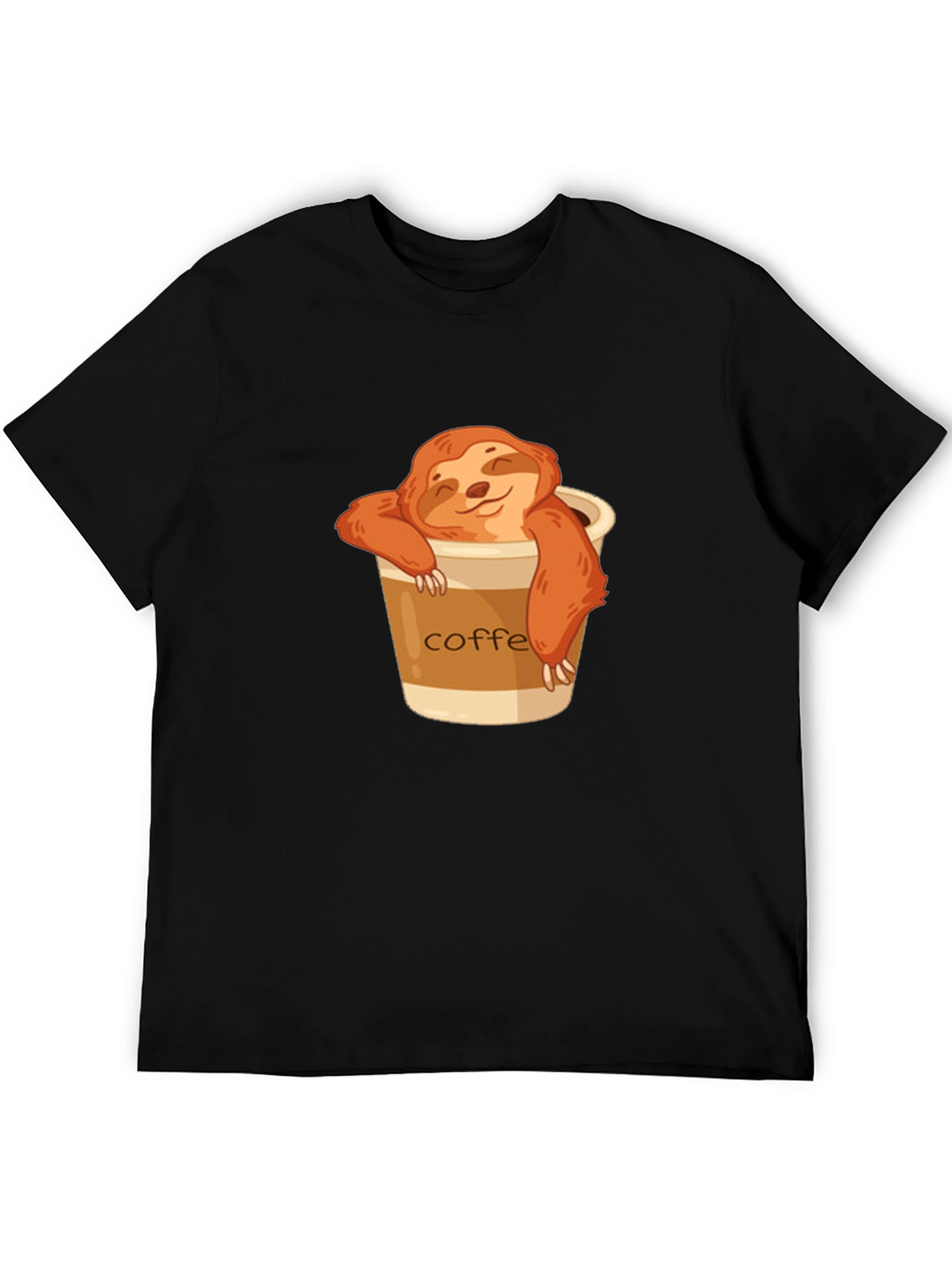 Black Sloth Coffee T-Shirt - Relaxed & Cute view 5