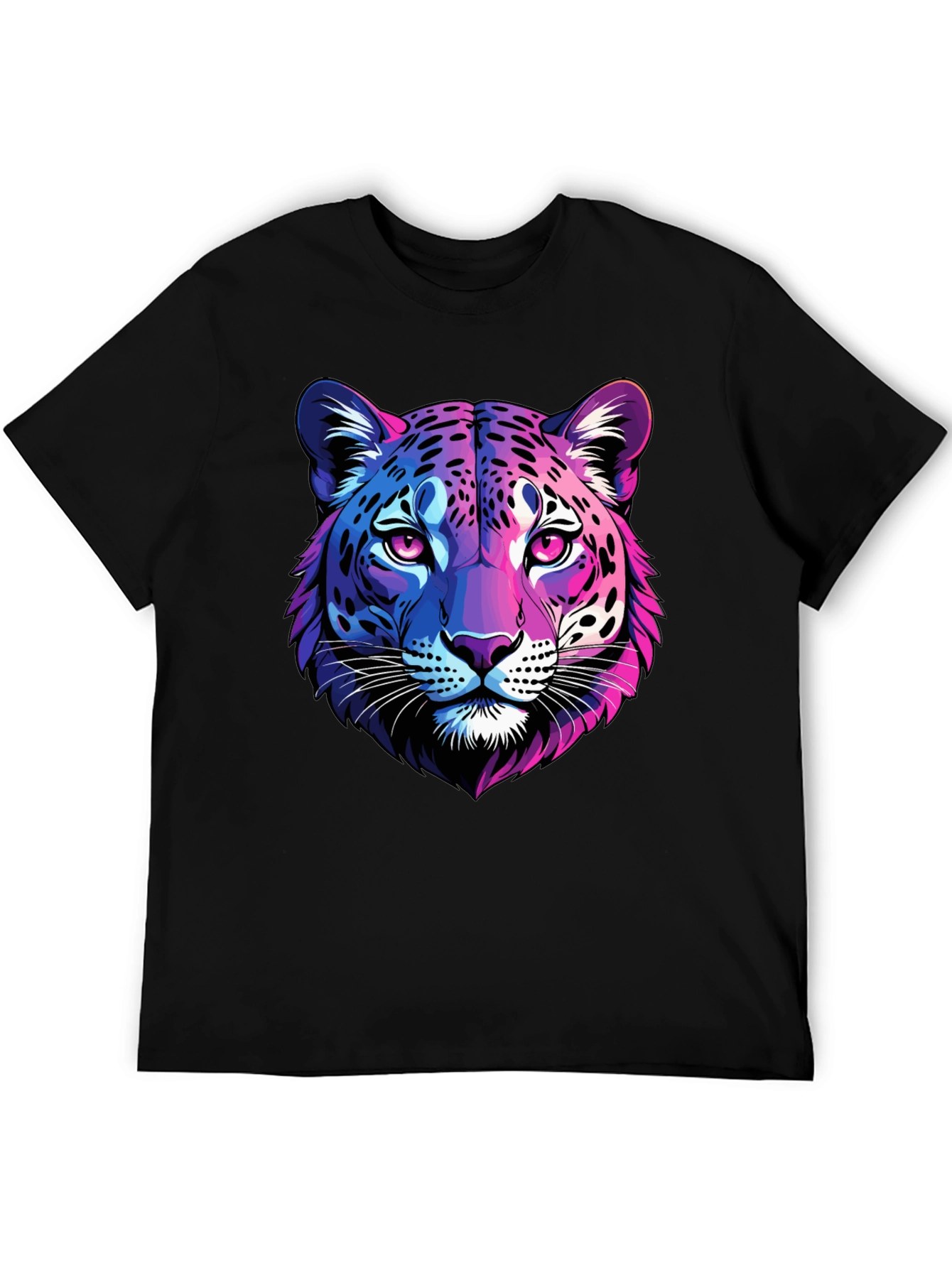 Black Neon Leopard Graphic Tee - Men's Black T-Shirt view 5