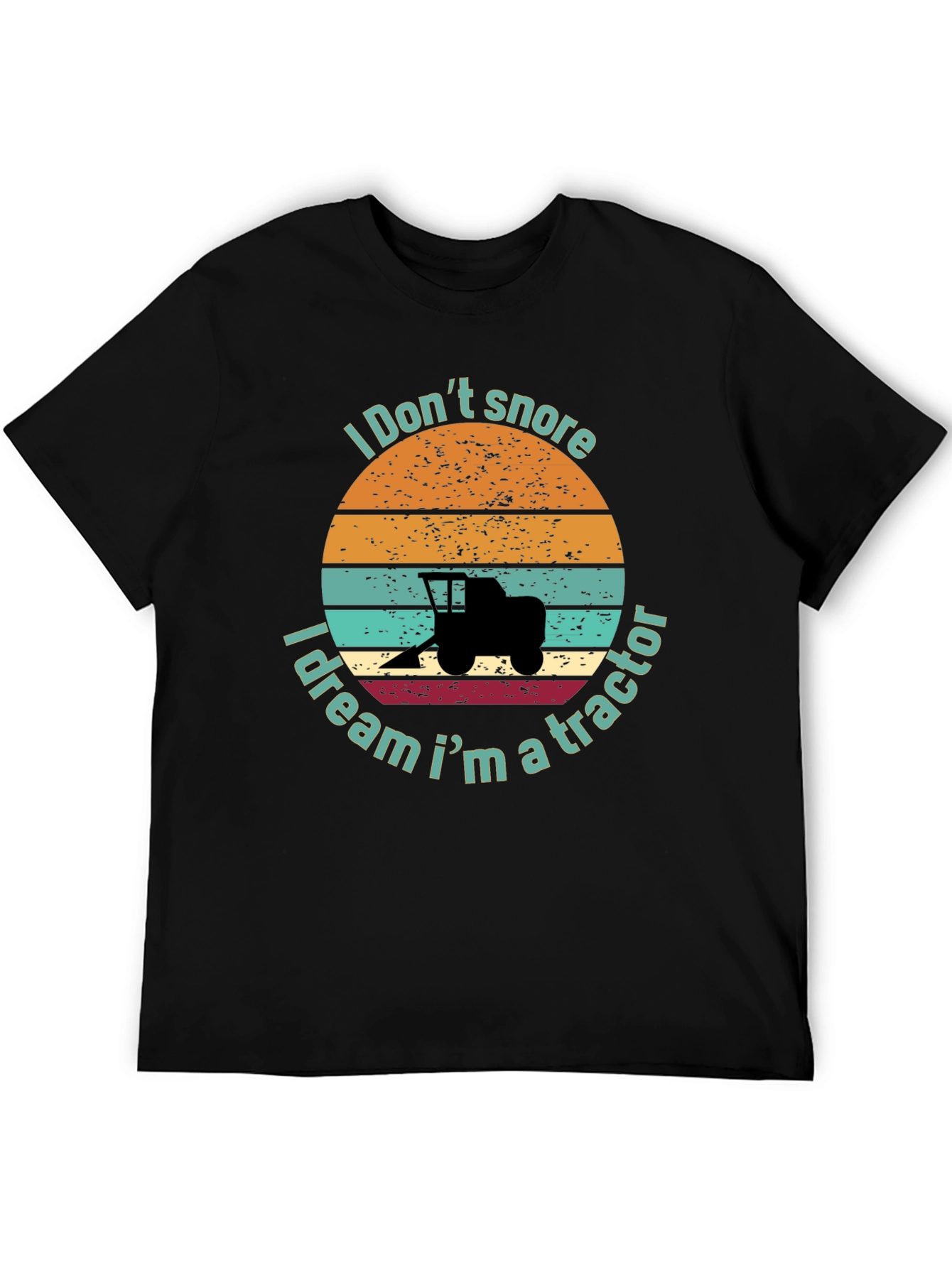Black I Don't Snore I Dream I'm A Tractor T-Shirt view 5