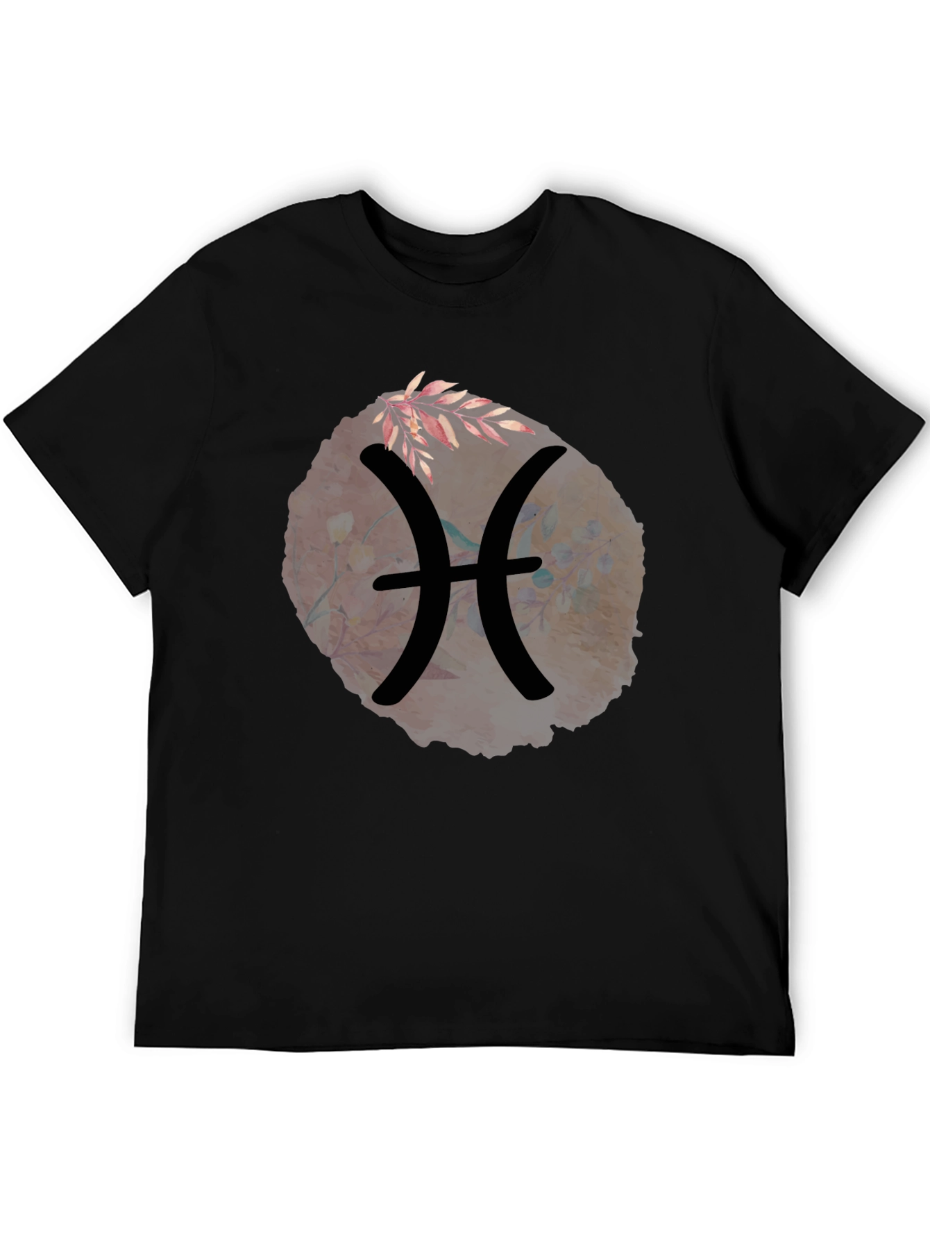 Black Pisces Zodiac Sign Graphic T-Shirt view 5