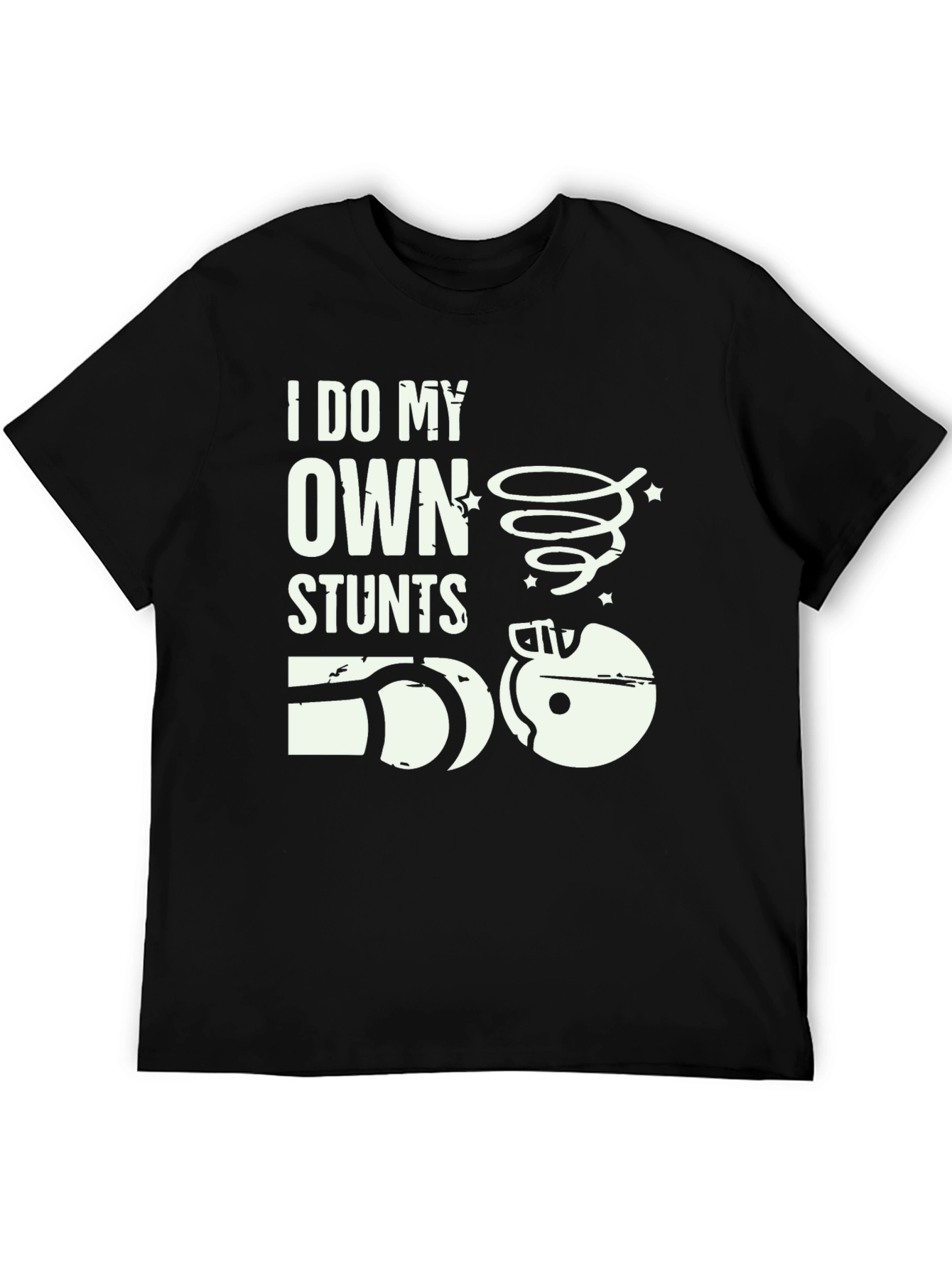Black I Do My Own Stunts T-Shirt - Funny Graphic Tee view 5