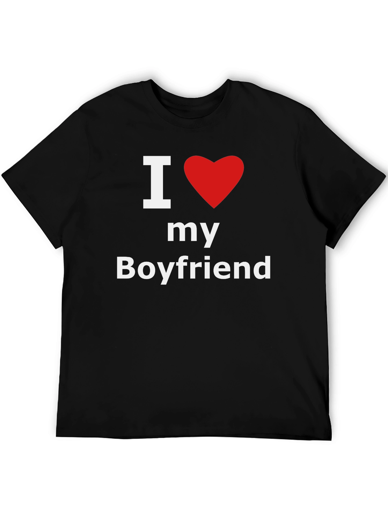 Black I Heart My Boyfriend Black Cotton T-Shirt view 5