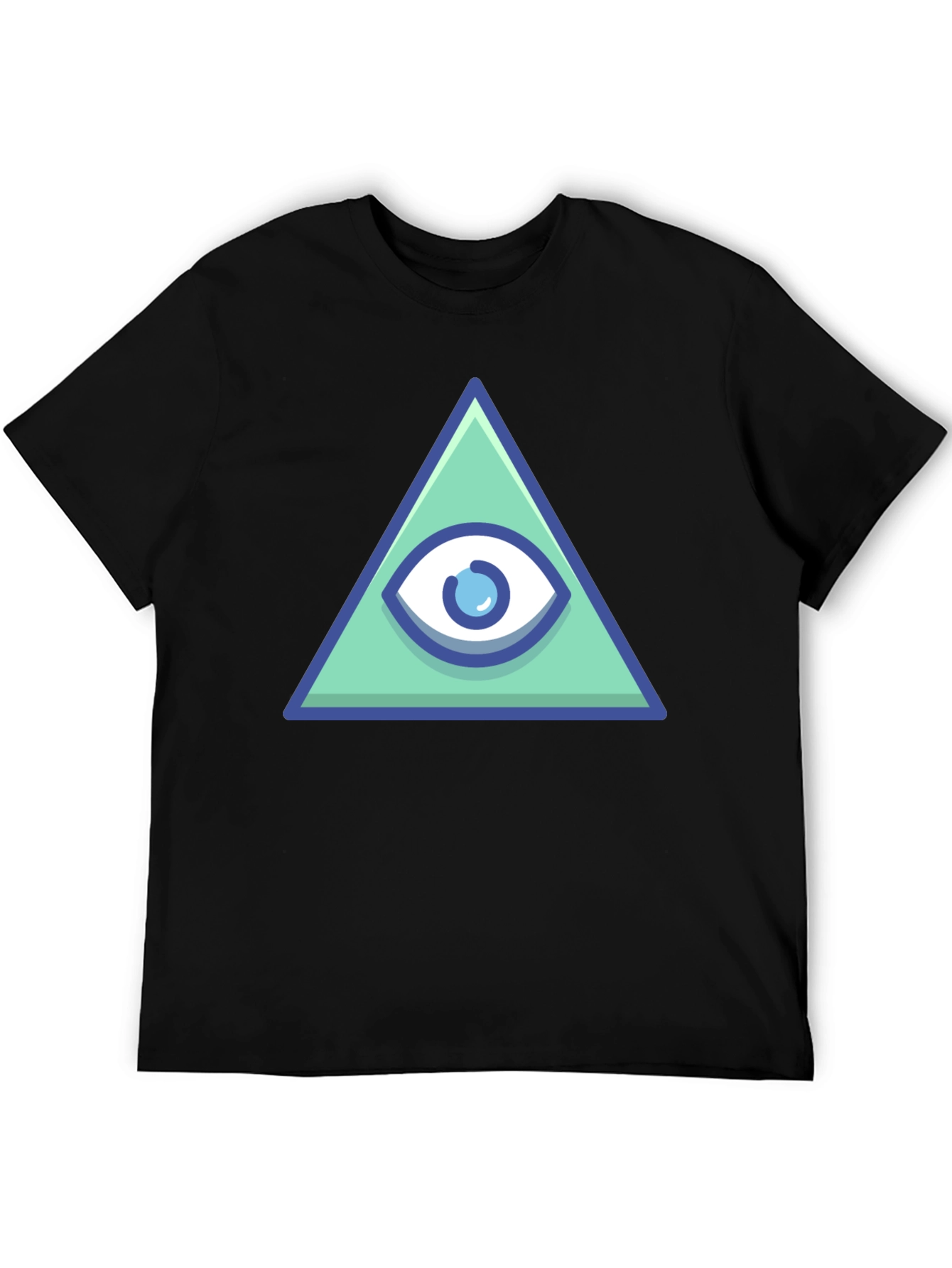 Black All Seeing Eye Pyramid Graphic Tee - Black view 5