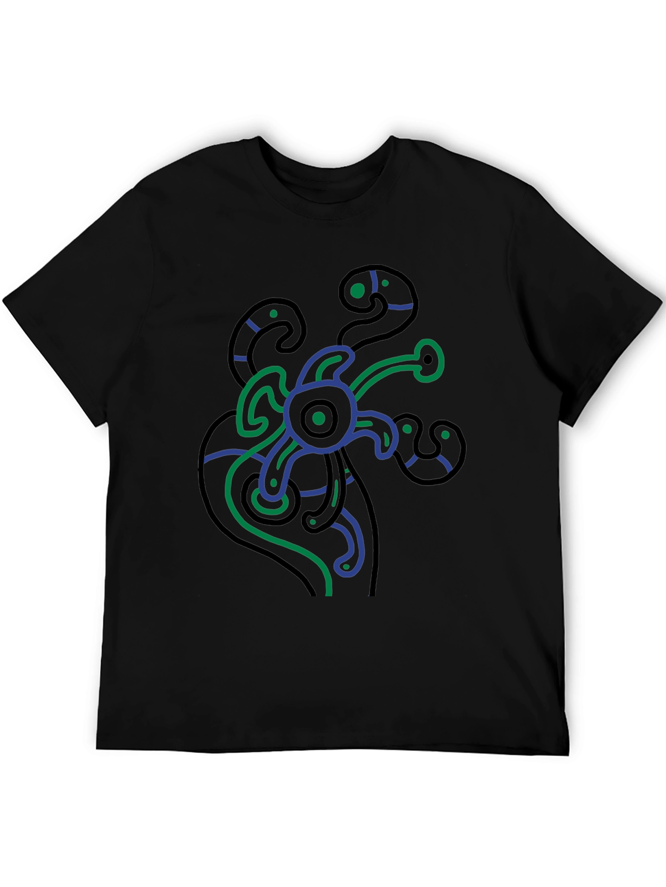 Black Abstract Graphic Print Black T-Shirt view 5