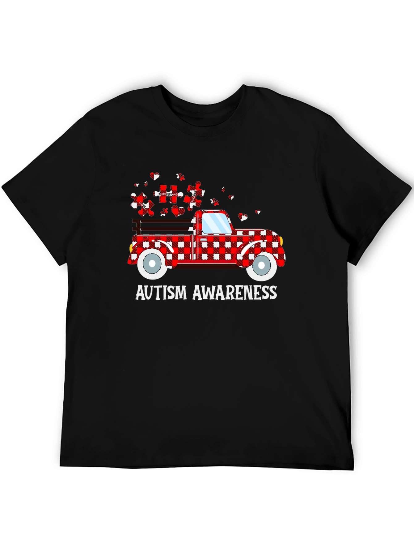 Black Autism Awareness Truck T-Shirt view 5