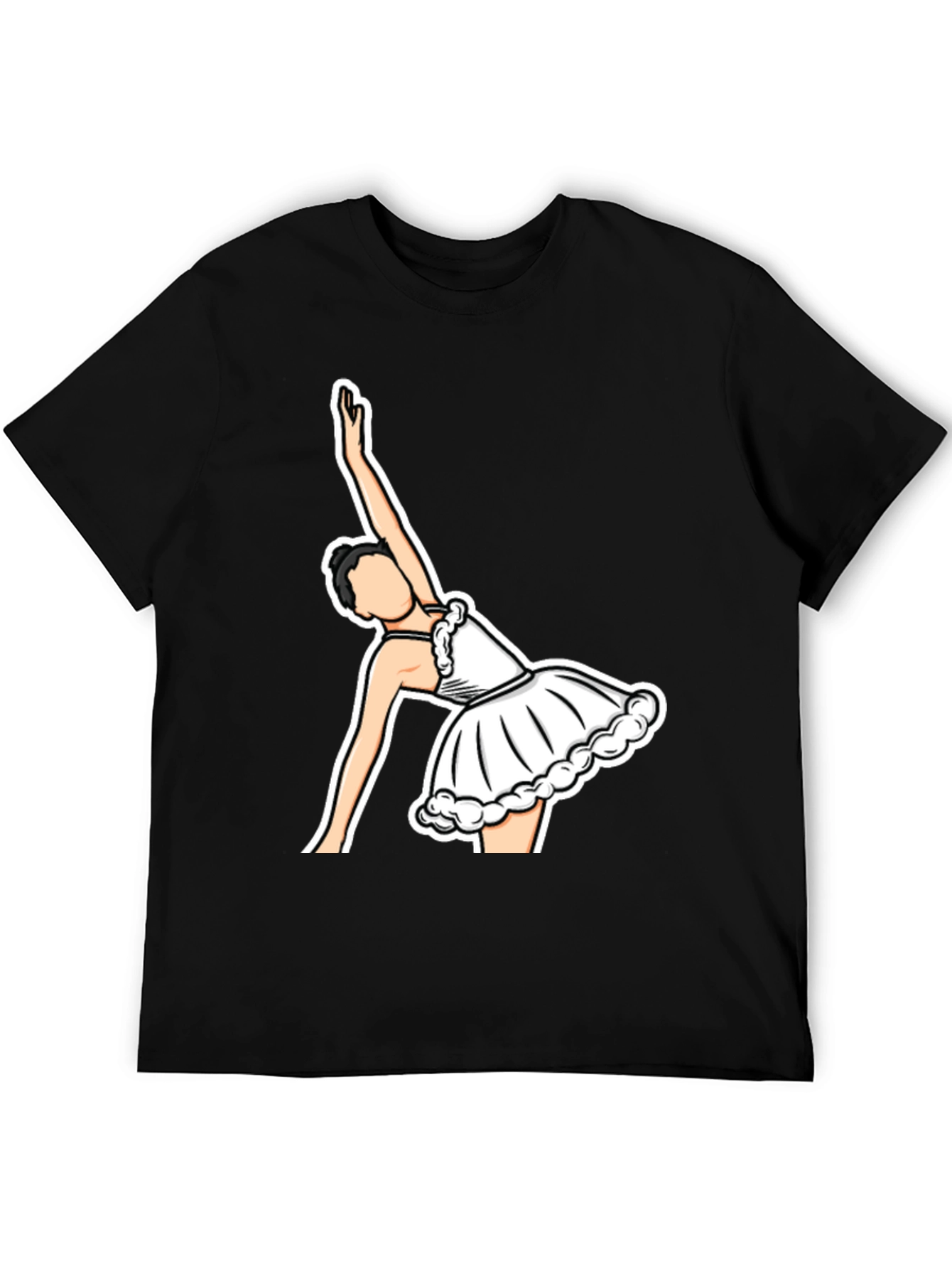 Black Ballerina Graphic T-Shirt - Black Cotton Tee view 5