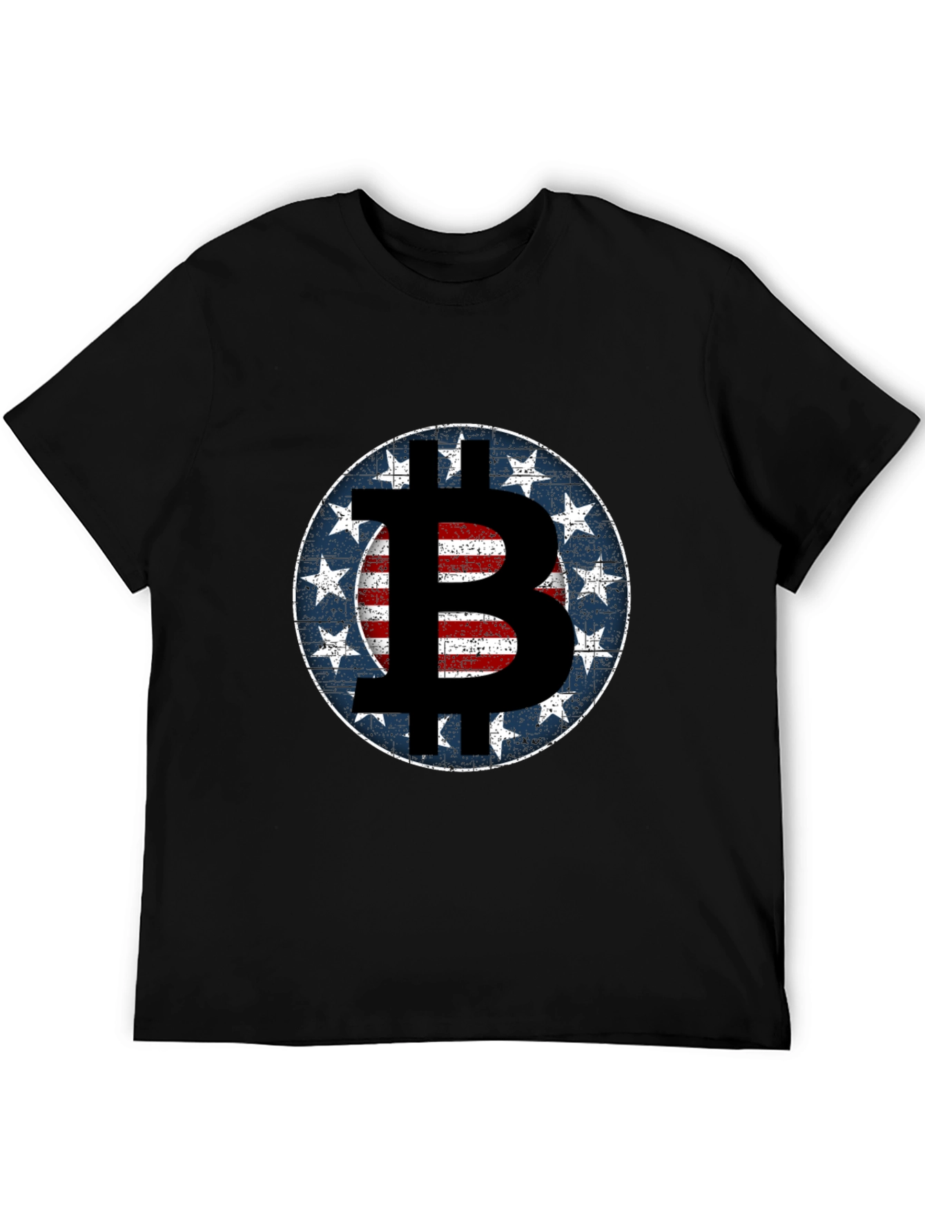 Black Bitcoin USA Flag T-Shirt - Crypto Fashion view 5