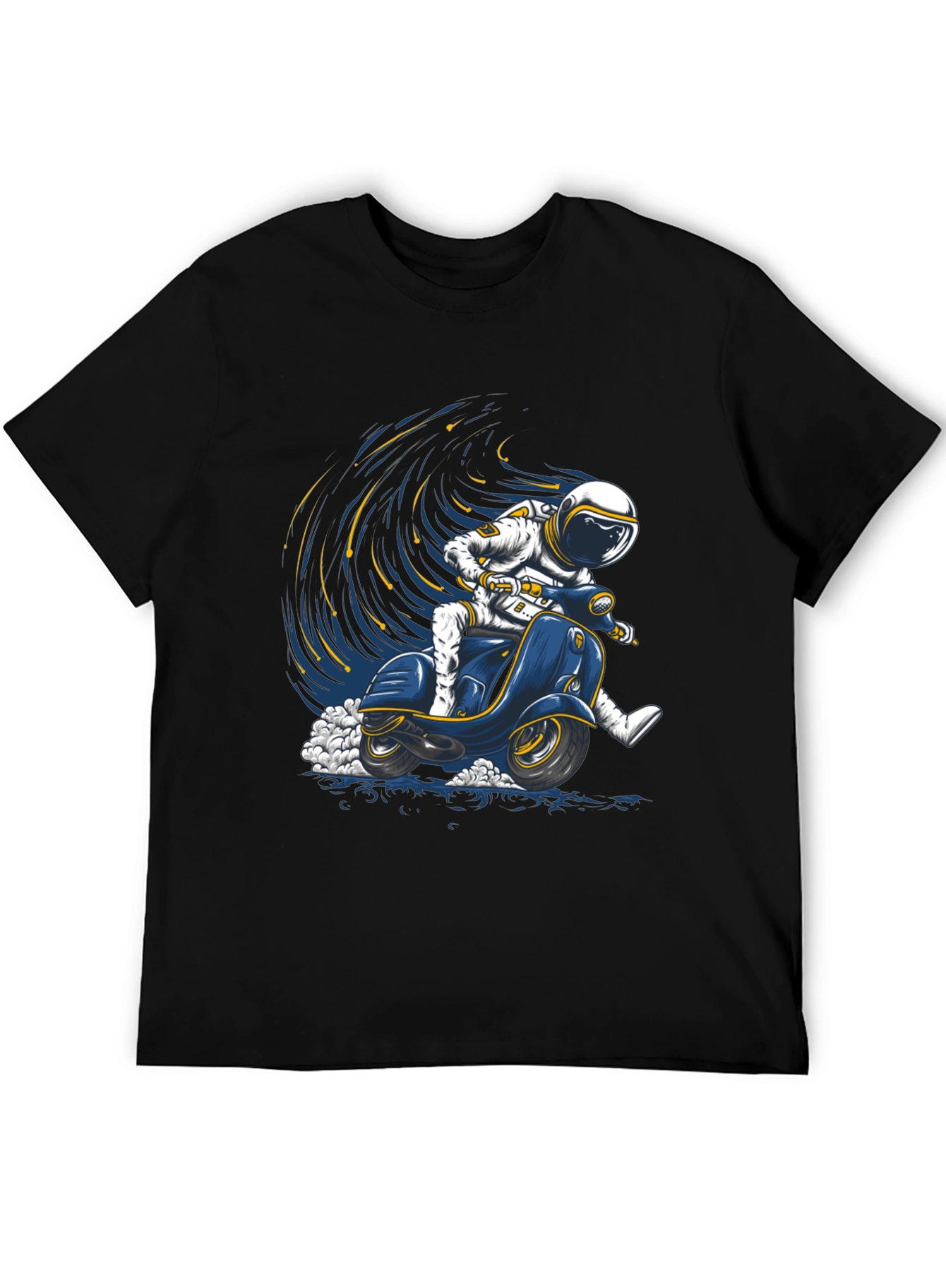 Black Astronaut Scooter Graphic Tee - Space Rider T-Shirt view 5