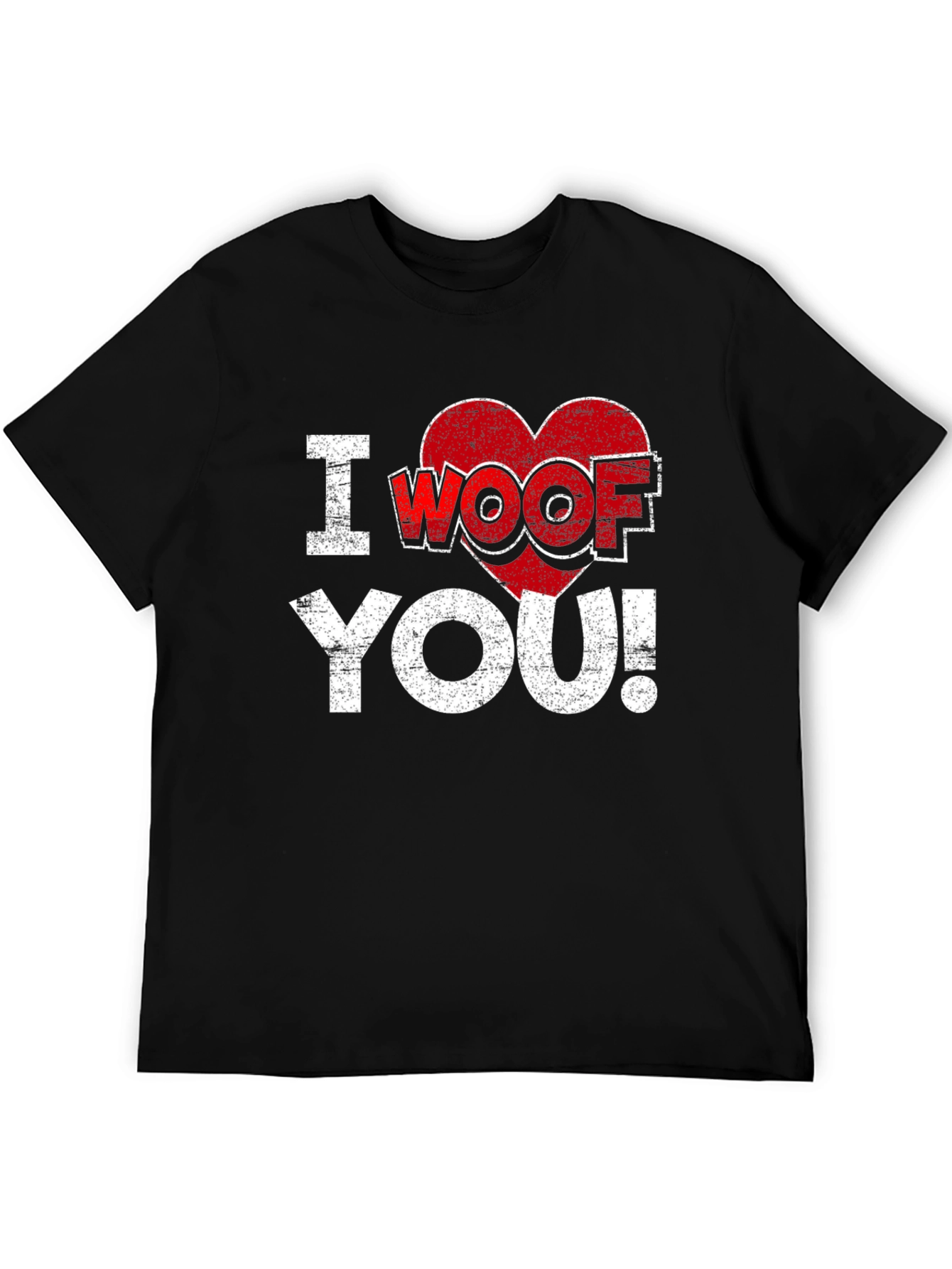 Black I Woof You T-Shirt - Funny Dog Lover Tee view 5