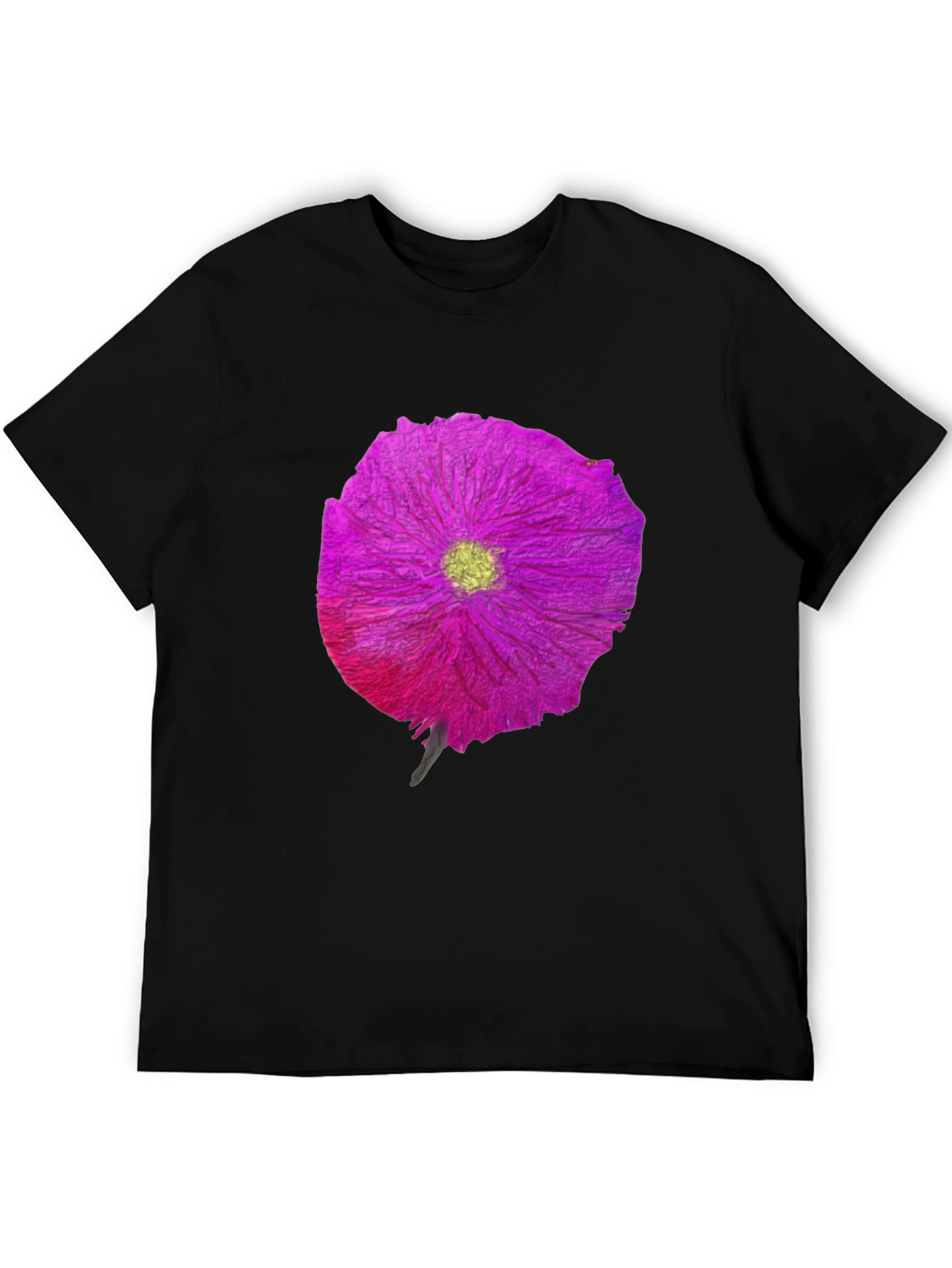 Black Floral Print Crew Neck T-Shirt view 5